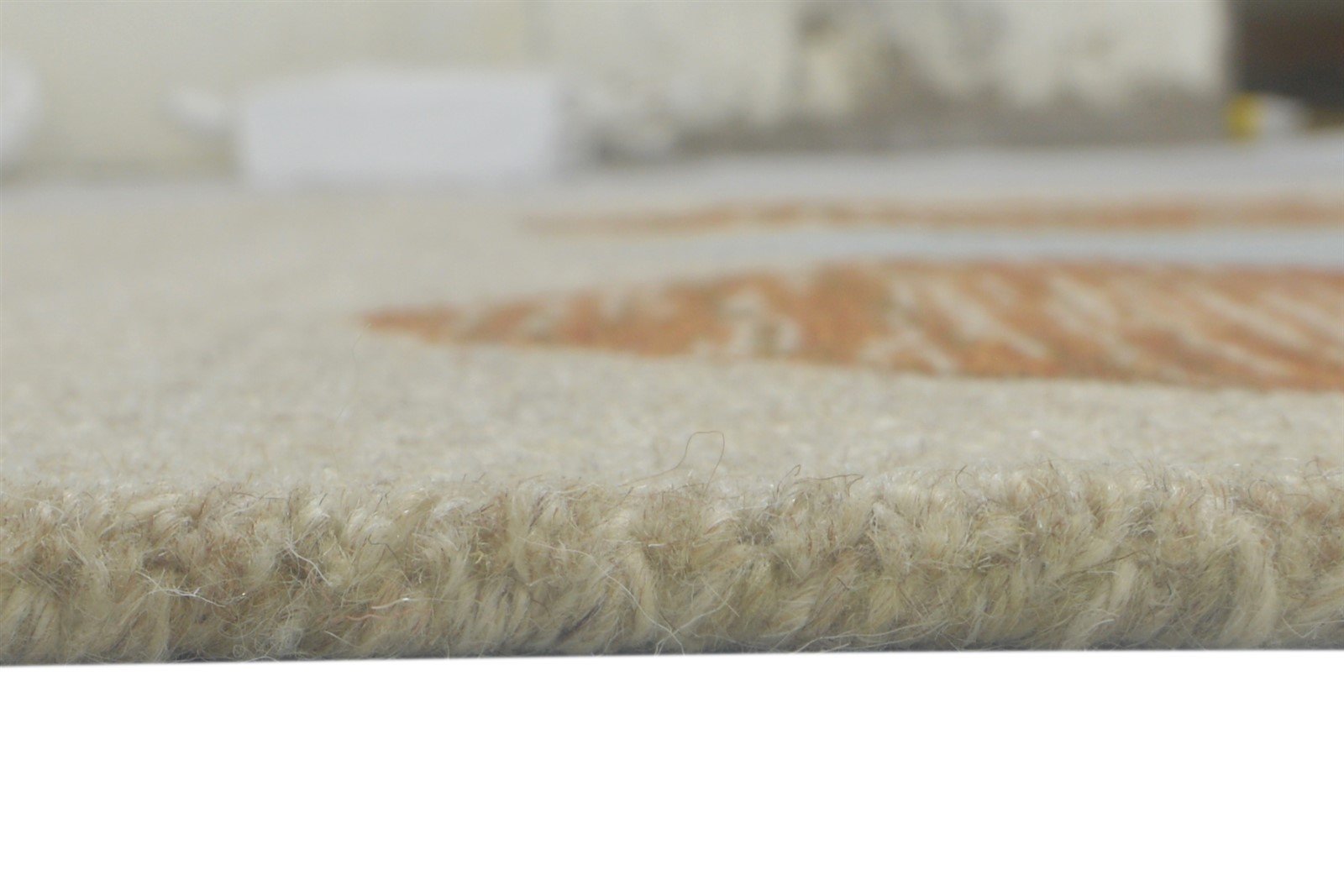 100% Wool / Art Silk Cream Rug 5X8 Modern Hand Tufted Scandinavian Circles Room Size 7864084856981