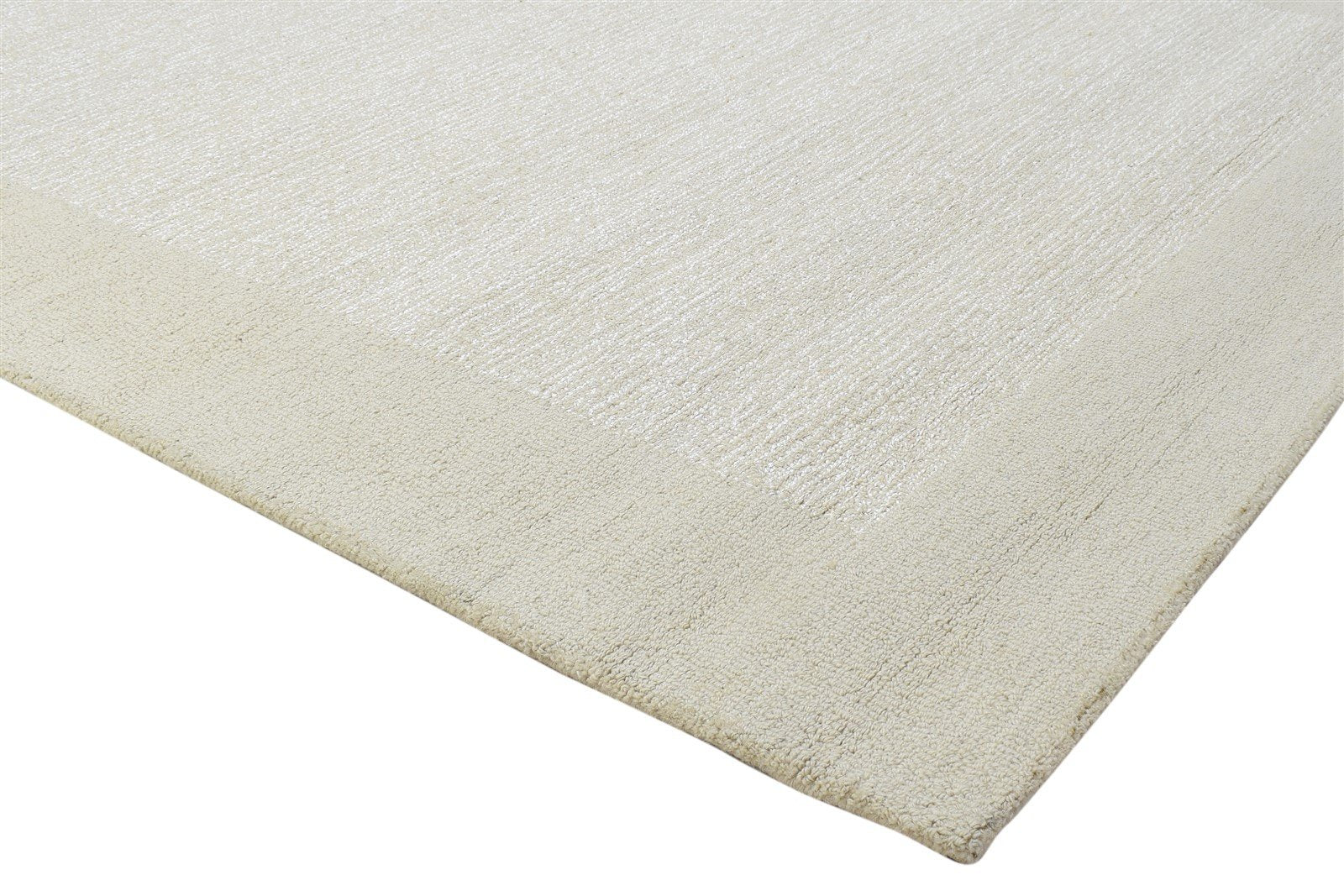 100% Wool / Art Silk Grey Rug 5X8 Modern Hand Tufted Scandinavian Bordered Room Size 7864084824213
