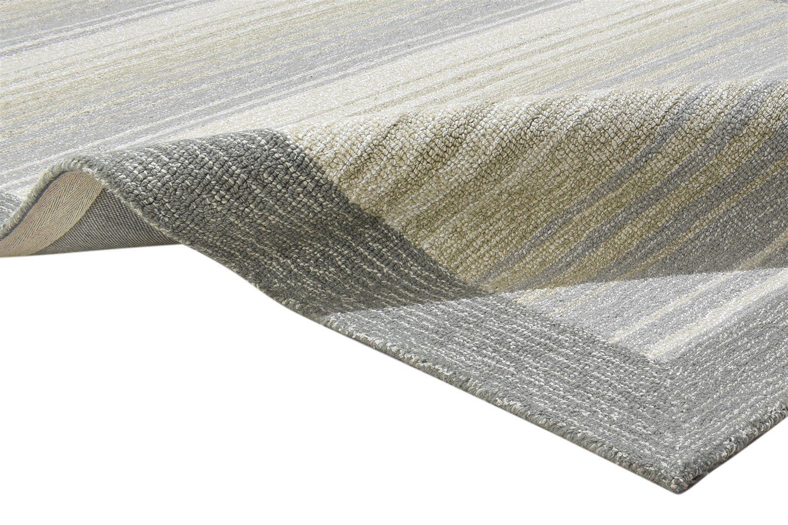 100% Wool / Art Silk Grey Rug 5X8 Modern Hand Tufted Scandinavian Bordered Room Size 7864085053589