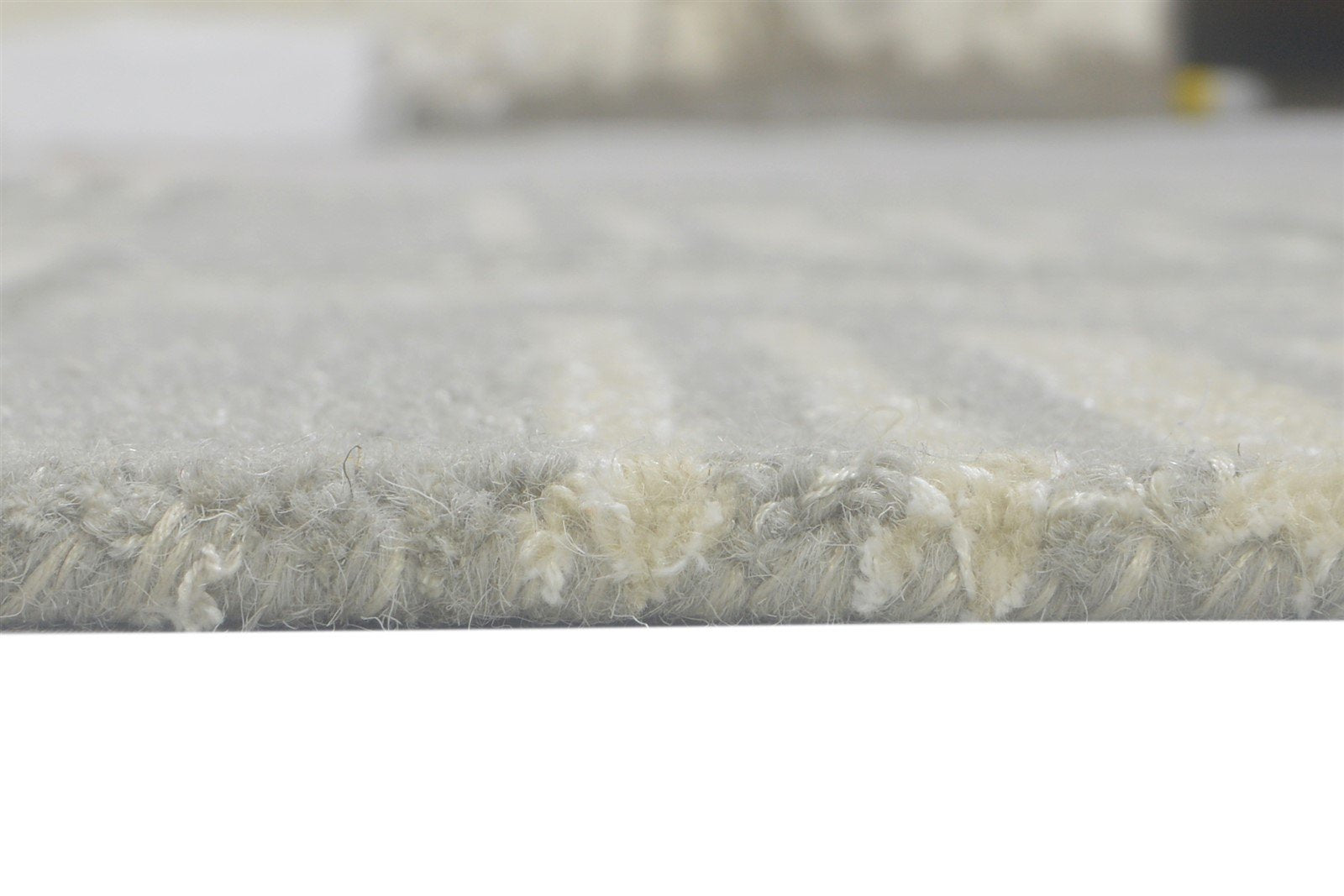 100% Wool Art Silk Grey Rug 5X8 Modern Hand Tufted Scandinavian Geometric Room Size 7864084136085