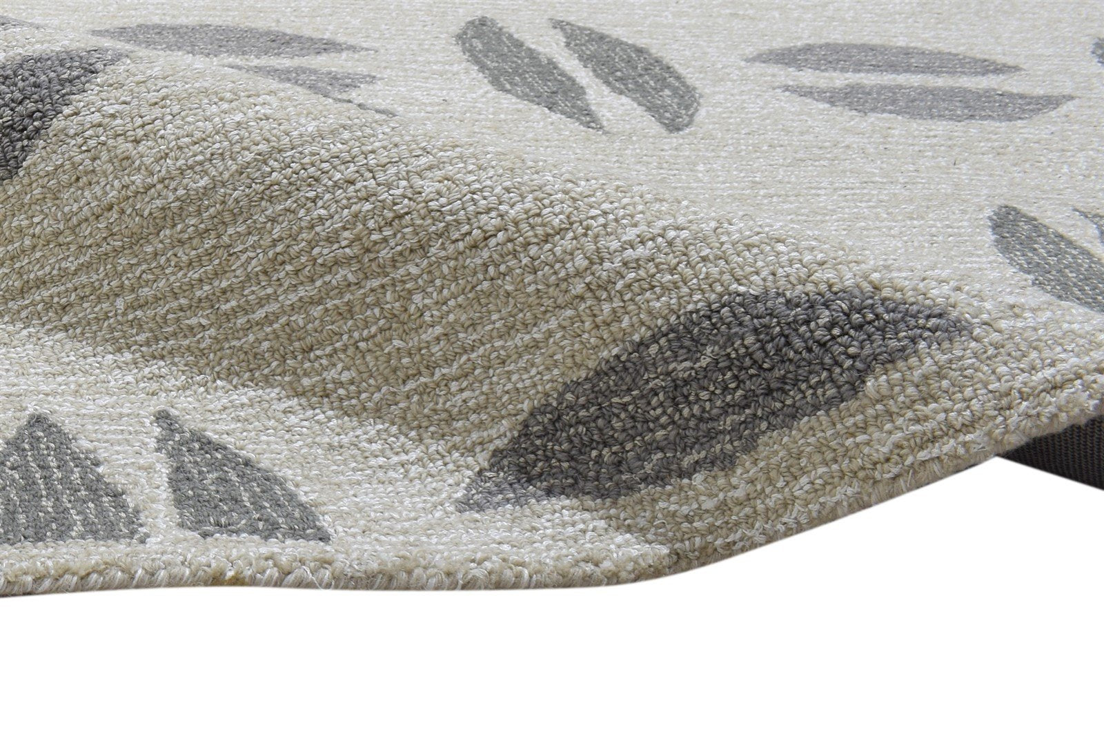 100% Wool / Art Silk Ivory Rug 5X8 Modern Hand Tufted Indian Abstract Room Size 7864085577877