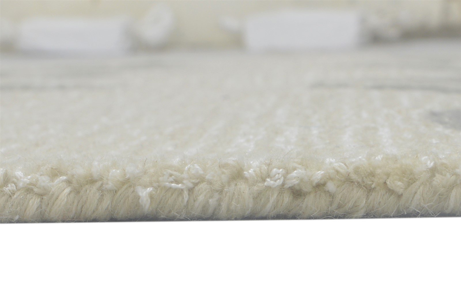 100% Wool / Art Silk Ivory Rug 5X8 Modern Hand Tufted Indian Abstract Room Size 7864085577877