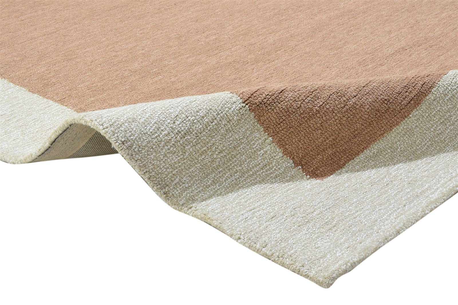 100% Wool / Art Silk Rust Rug 5X8 Modern Hand Tufted Scandinavian Bordered Room Size 7864084201621