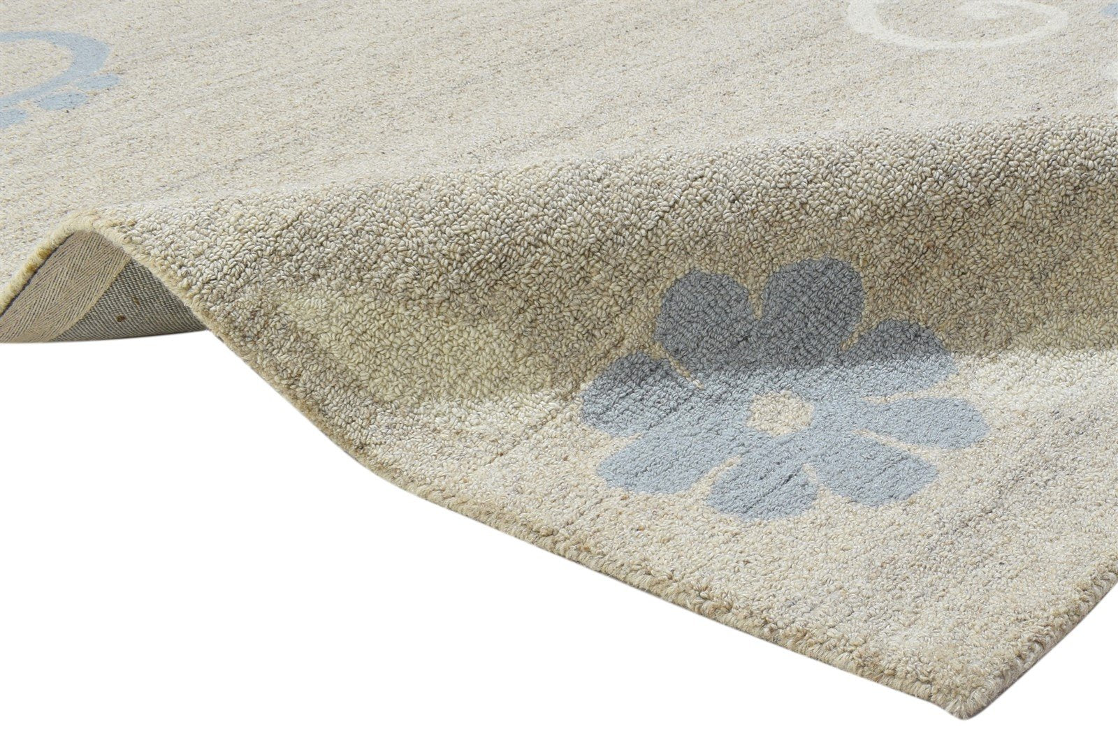 100% Wool / Art Silk Sage Rug 5X8 Modern Hand Tufted Scandinavian Floral Room Size 7864085250197