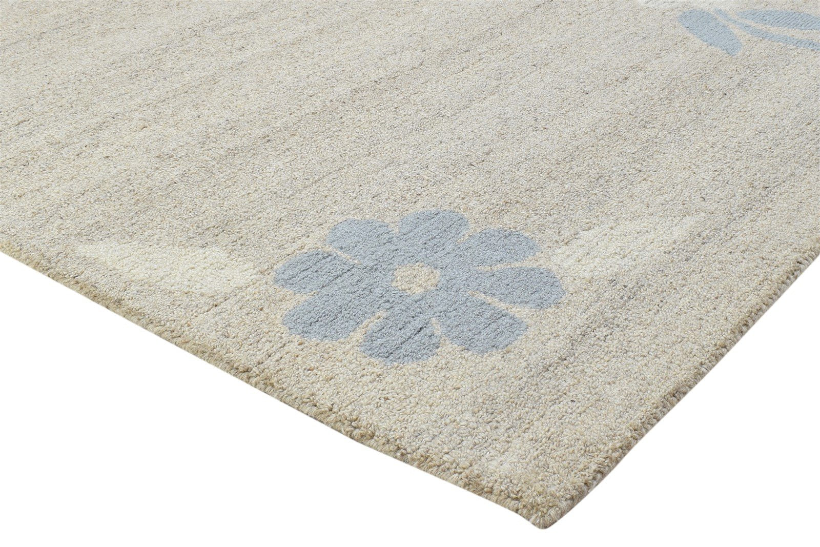 100% Wool / Art Silk Sage Rug 5X8 Modern Hand Tufted Scandinavian Floral Room Size 7864085250197