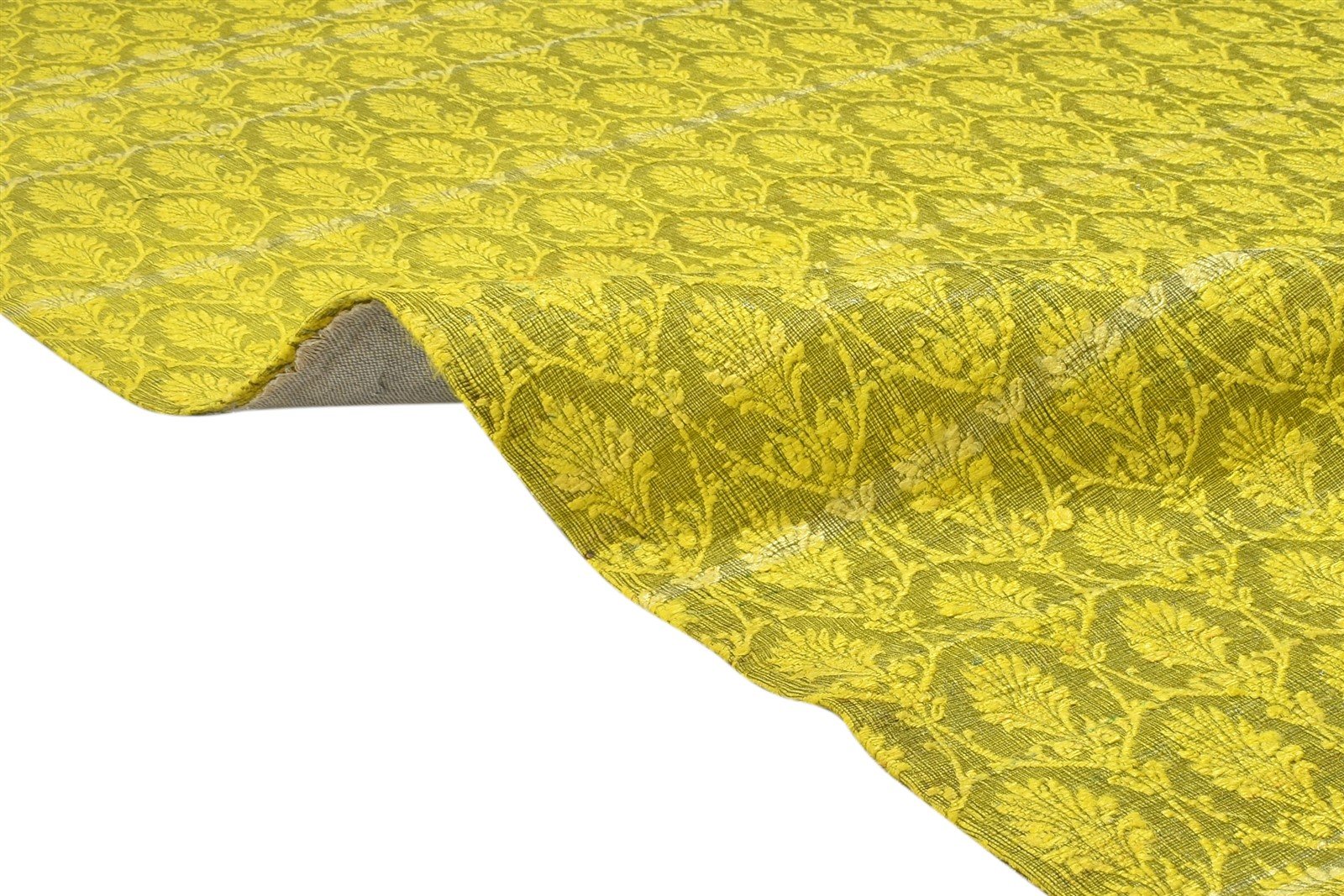 100% Wool / Art Silk Yellow Rug 5X7 Modern Jacquard Loom French Floral Room Size 7864179163285