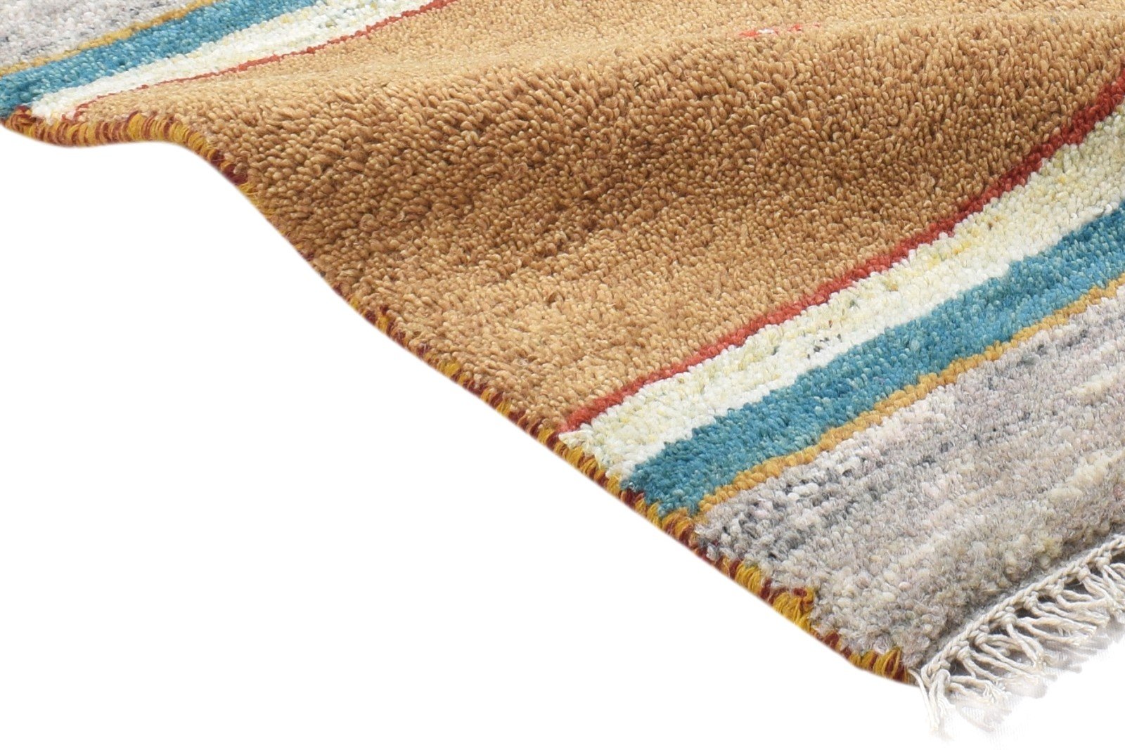 100% Wool Beige Rug 1X2 Persian Hand Knotted Gabbeh Southwestern Small Carpet 7864203542677