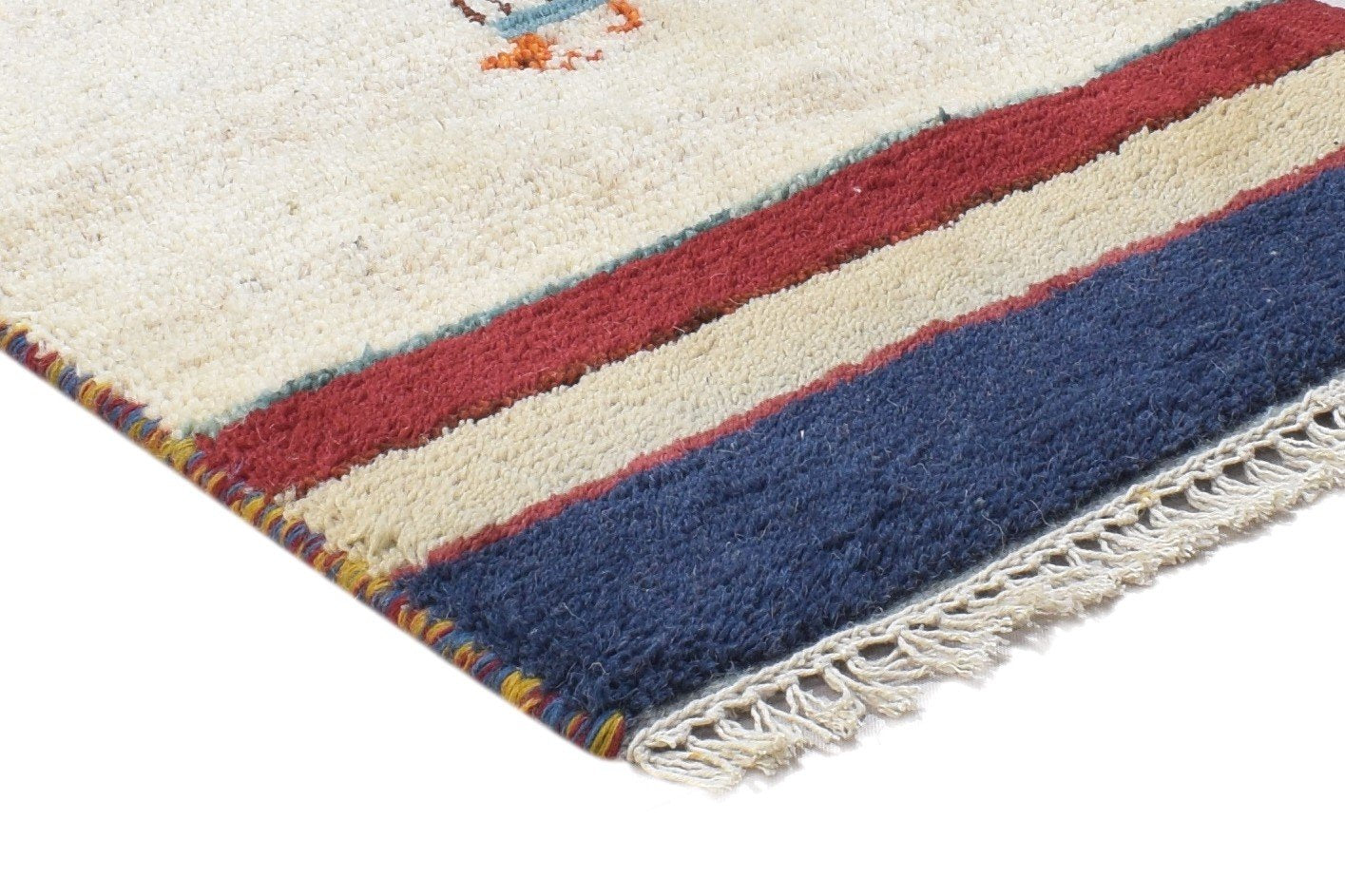 Julietta 100% Wool Beige Rug 1X2 Persian Hand Knotted Gabbeh Southwestern 7864213733525