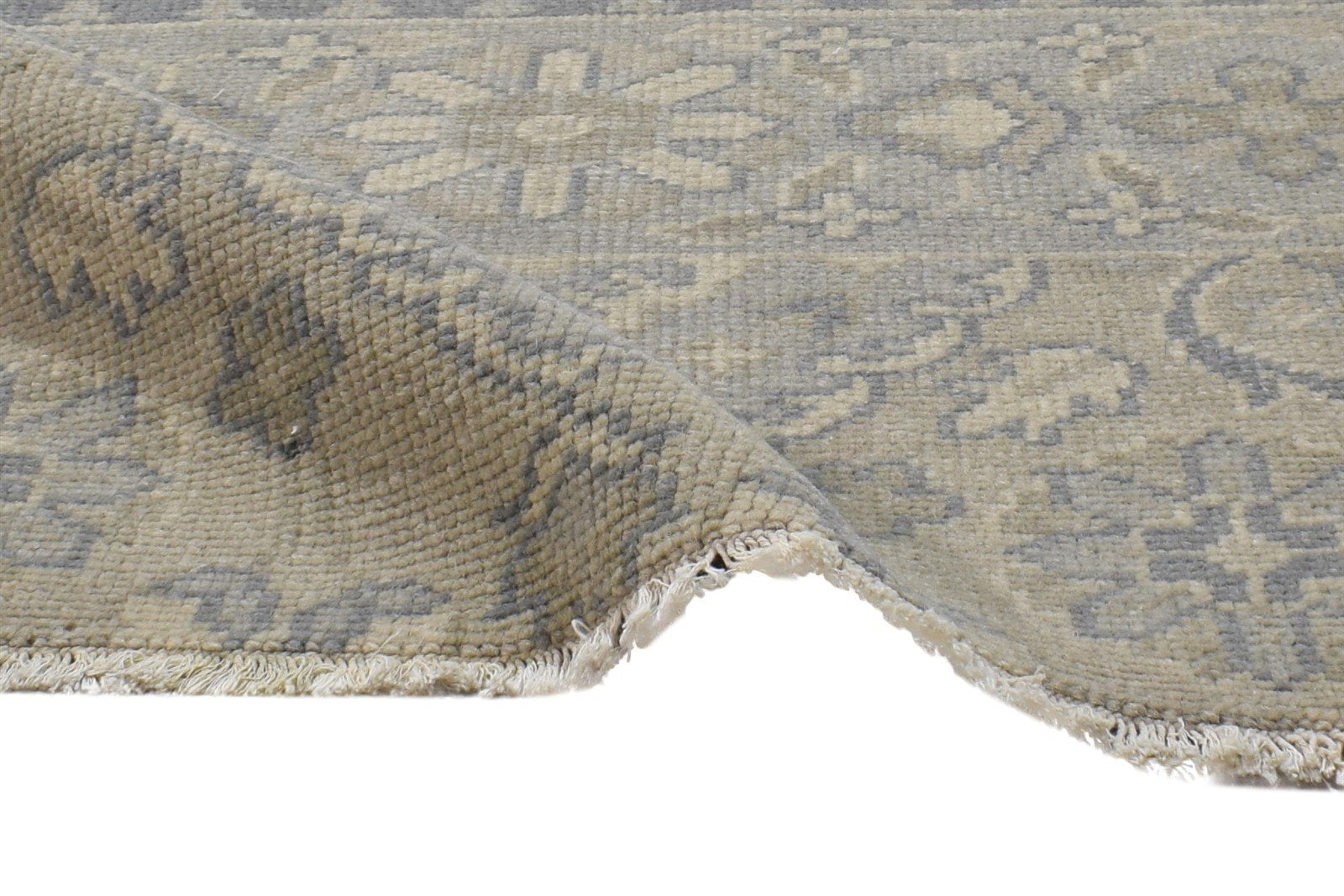 100% Wool Beige Rug 2' X 2' Persian Hand Knotted Oushak Oriental Small Square 7864118575253