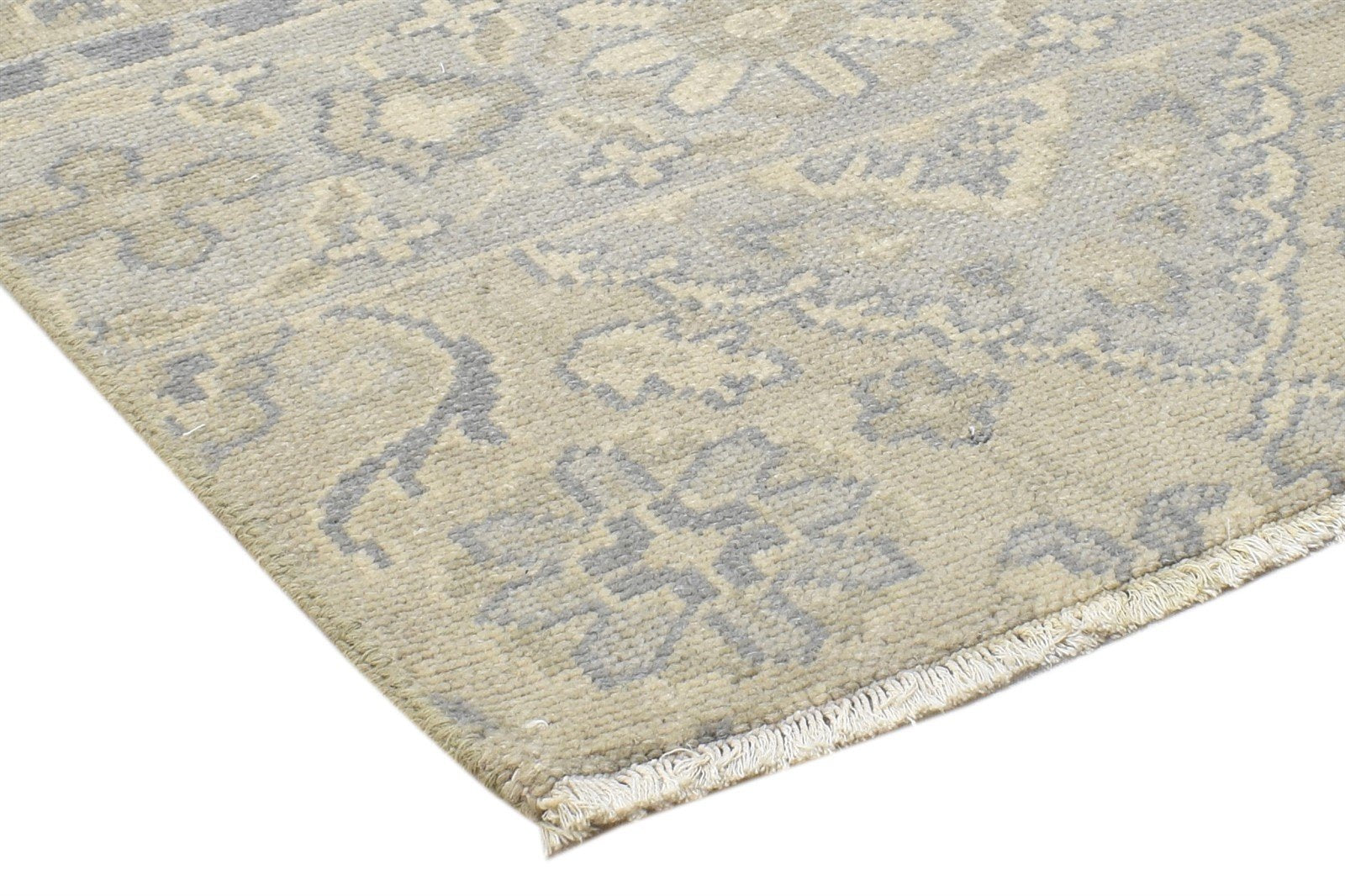 100% Wool Beige Rug 2' X 2' Persian Hand Knotted Oushak Oriental Small Square 7864118575253