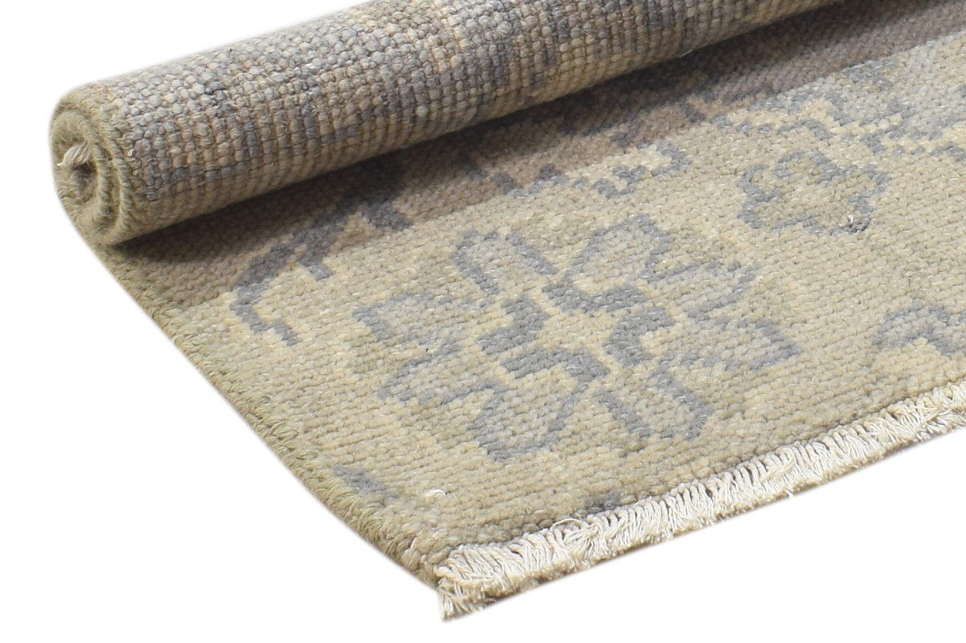 100% Wool Beige Rug 2' X 2' Persian Hand Knotted Oushak Oriental Small Square 7864118575253