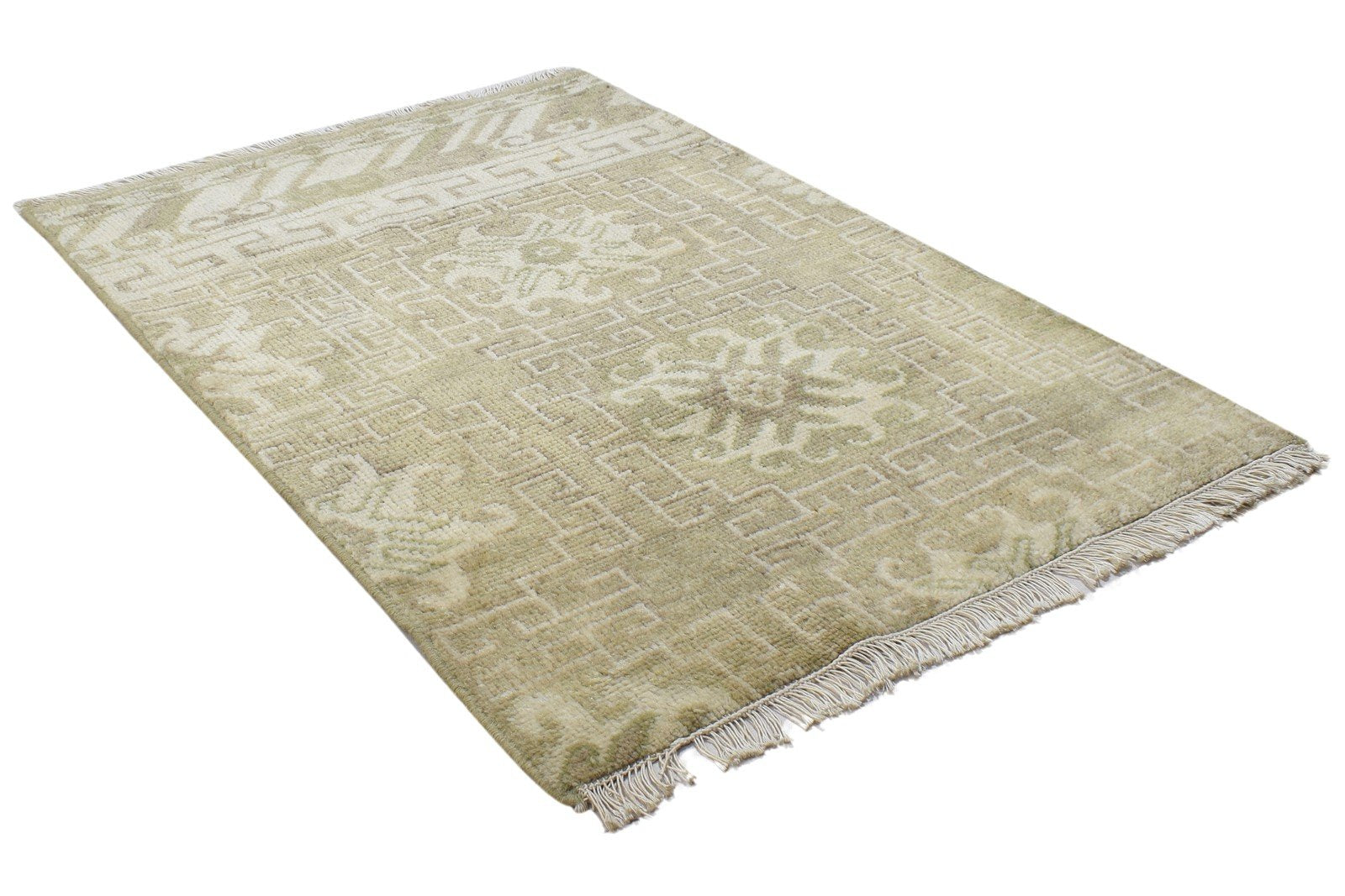 100% Wool Beige Rug 2' X 3' Persian Hand Knotted Bokhara Oriental Small Carpet 7864181588117