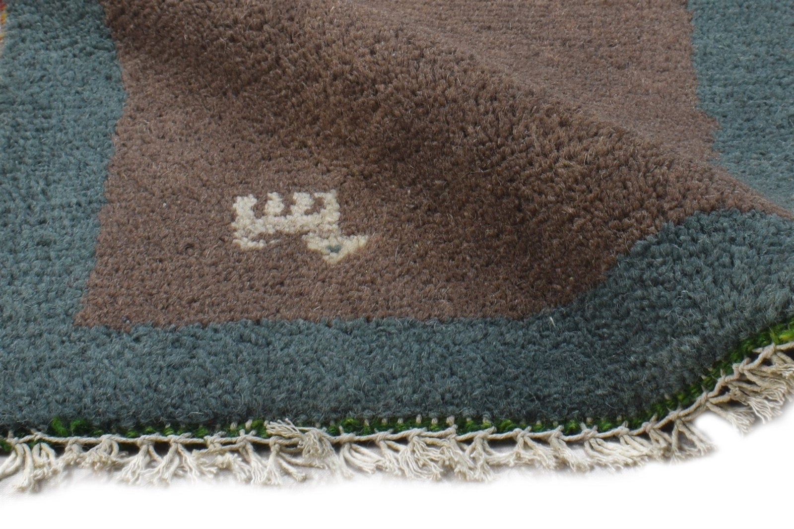 100% Wool Brown Rug 1' X 2' Tribal Hand Knotted Gabbeh Southwestern Small Carpet 7864500093077