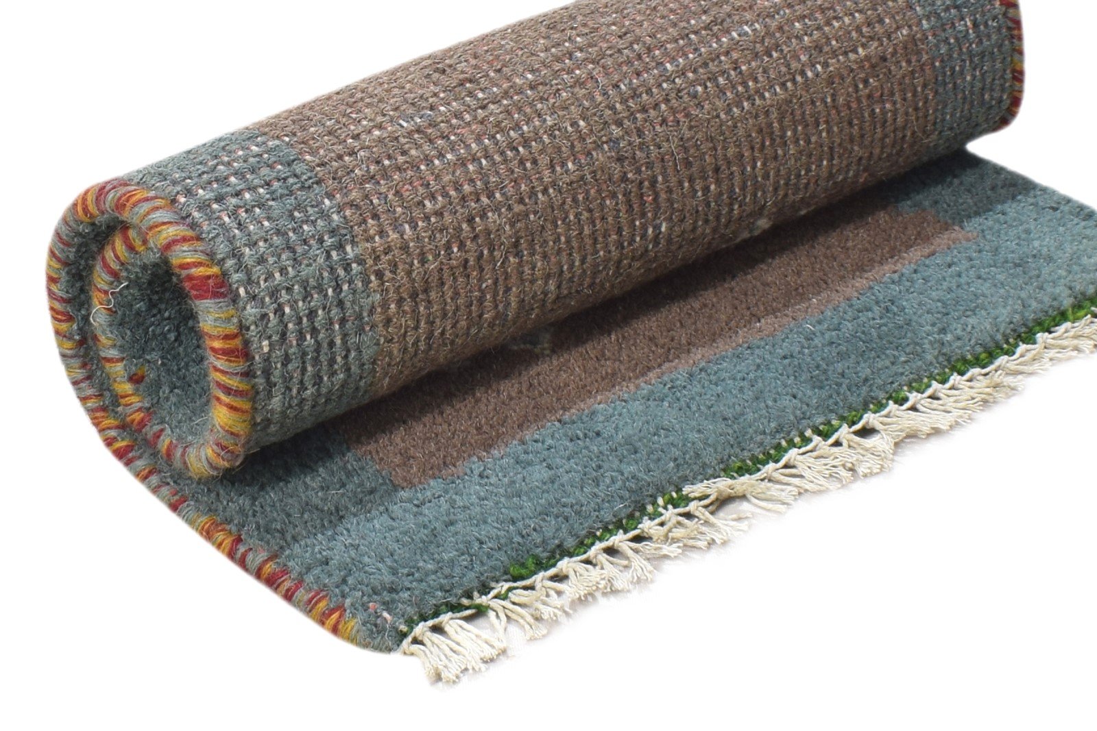 100% Wool Brown Rug 1' X 2' Tribal Hand Knotted Gabbeh Southwestern Small Carpet 7864500093077