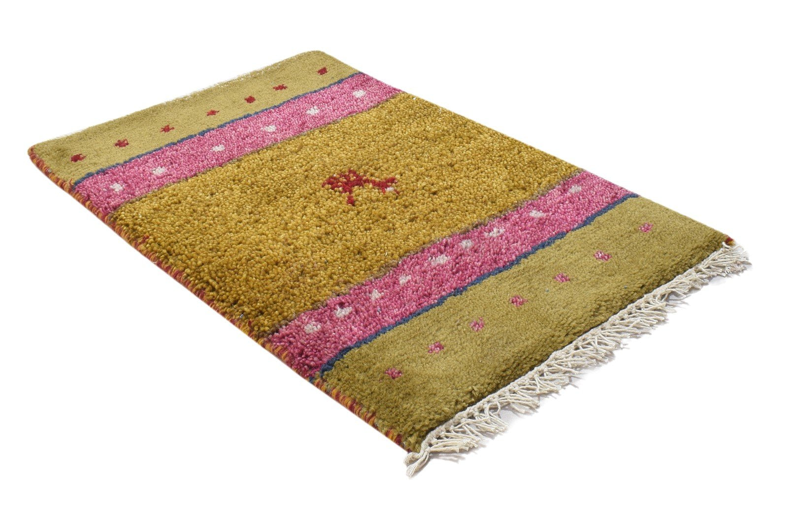 100% Wool Brown Rug 1X2 Persian Hand Knotted Gabbeh Southwestern Small Carpet 7864206065813
