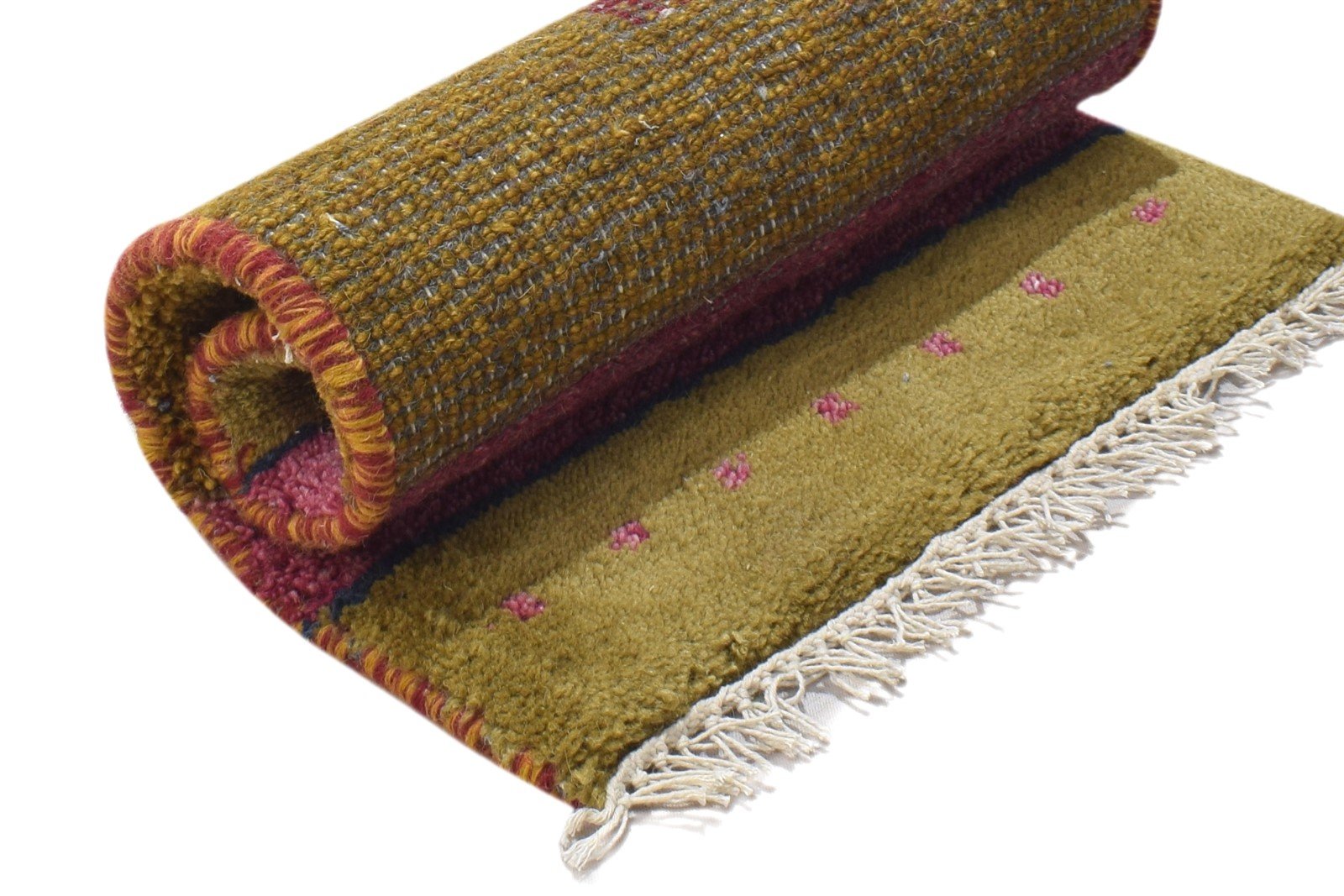 100% Wool Brown Rug 1X2 Persian Hand Knotted Gabbeh Southwestern Small Carpet 7864206065813