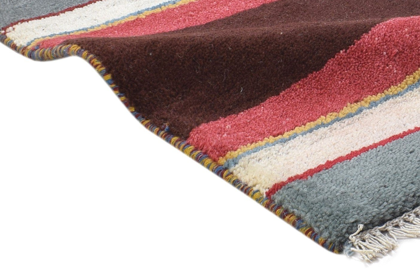 100% Wool Brown Rug 1X2 Persian Hand Knotted Gabbeh Southwestern Small Carpet 7864212947093
