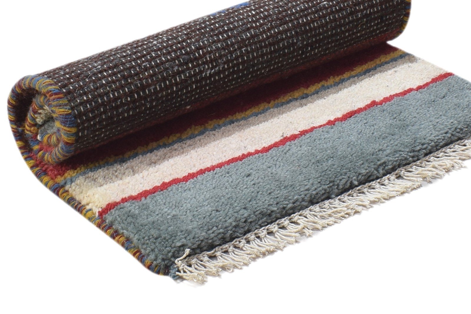 100% Wool Brown Rug 1X2 Persian Hand Knotted Gabbeh Southwestern Small Carpet 7864212947093