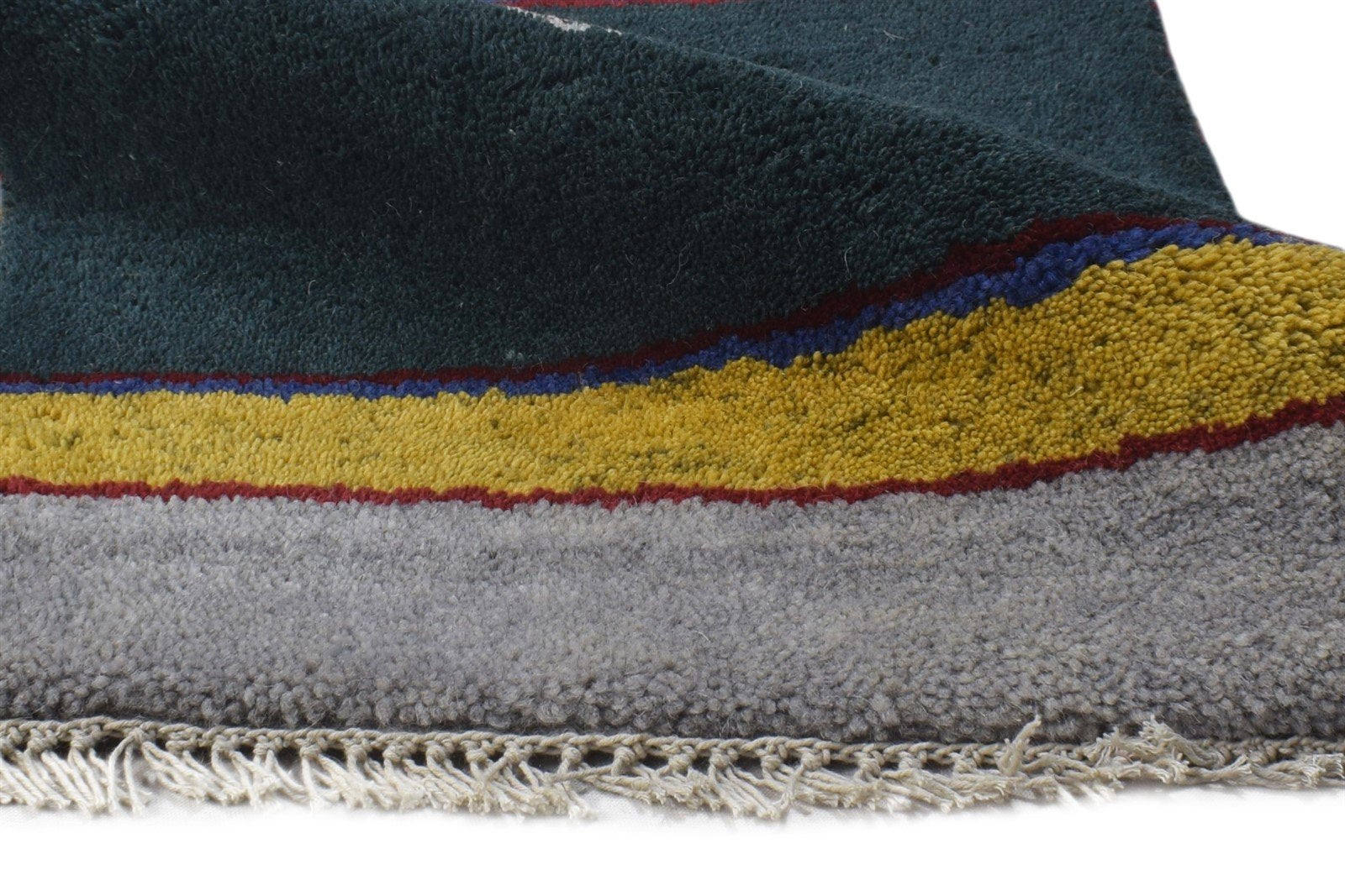 Cherry 100% Wool Charcoal Rug 1X2 Tribal Hand Knotted Gabbeh Southwestern 7864501076117