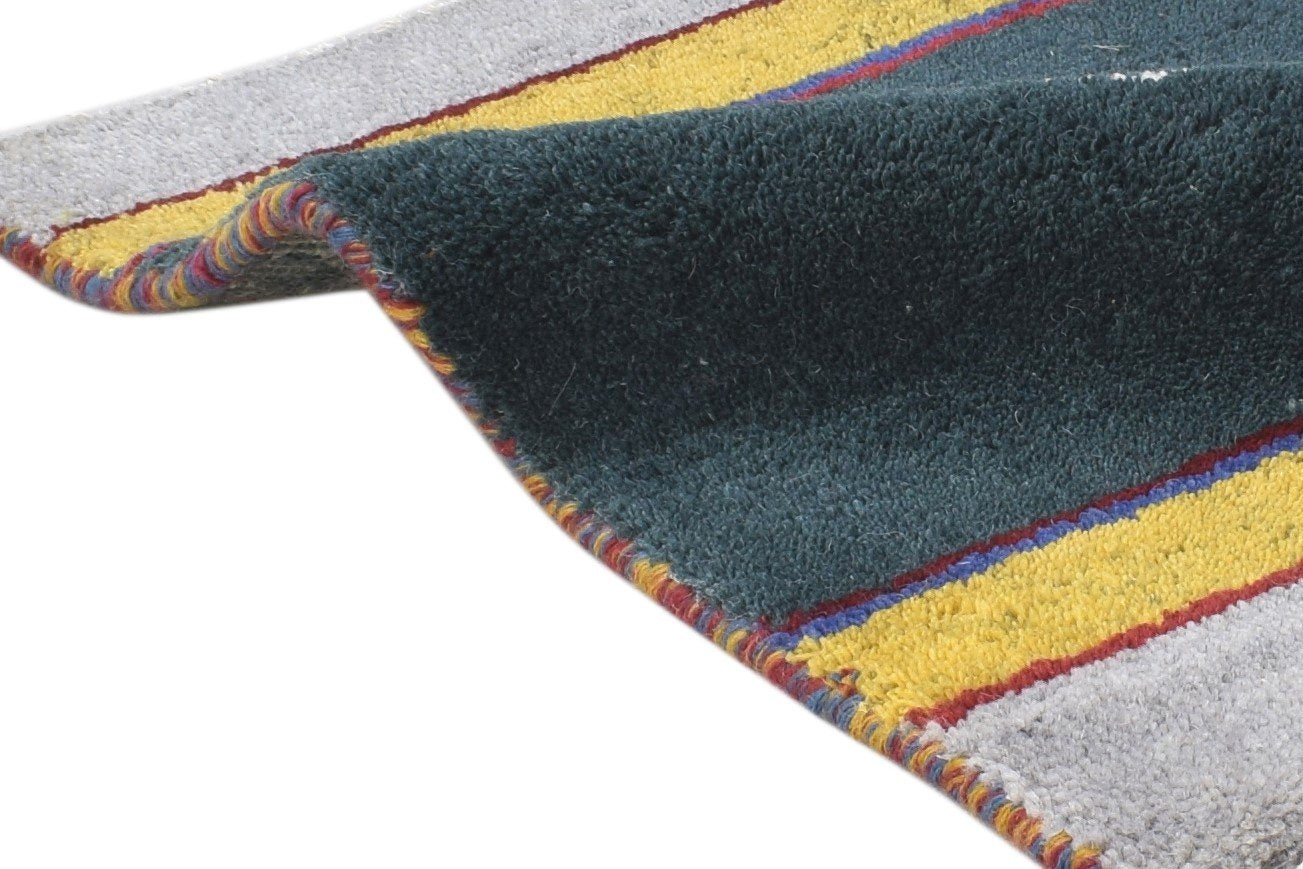 Cherry 100% Wool Charcoal Rug 1X2 Tribal Hand Knotted Gabbeh Southwestern 7864501076117
