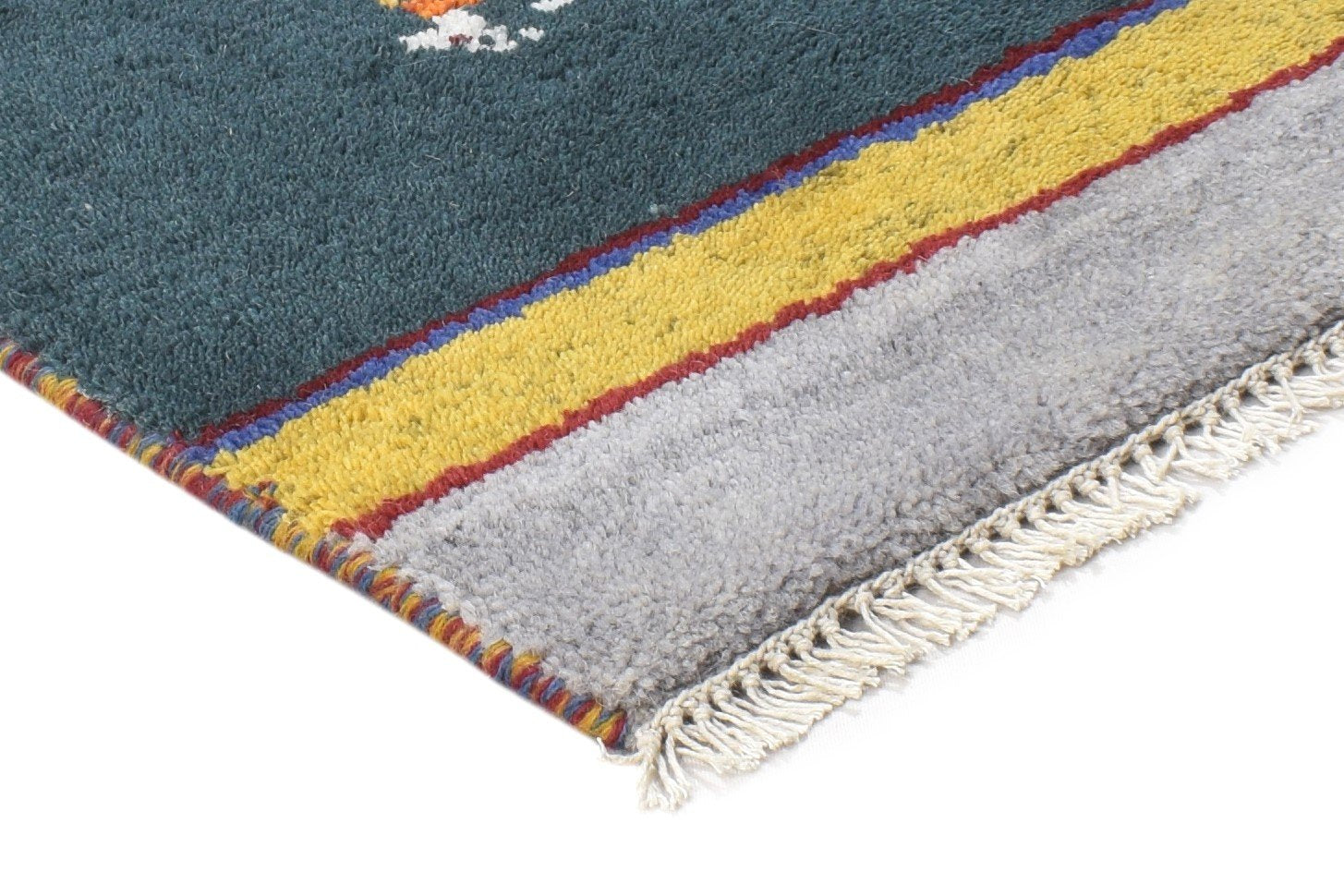 Cherry 100% Wool Charcoal Rug 1X2 Tribal Hand Knotted Gabbeh Southwestern 7864501076117