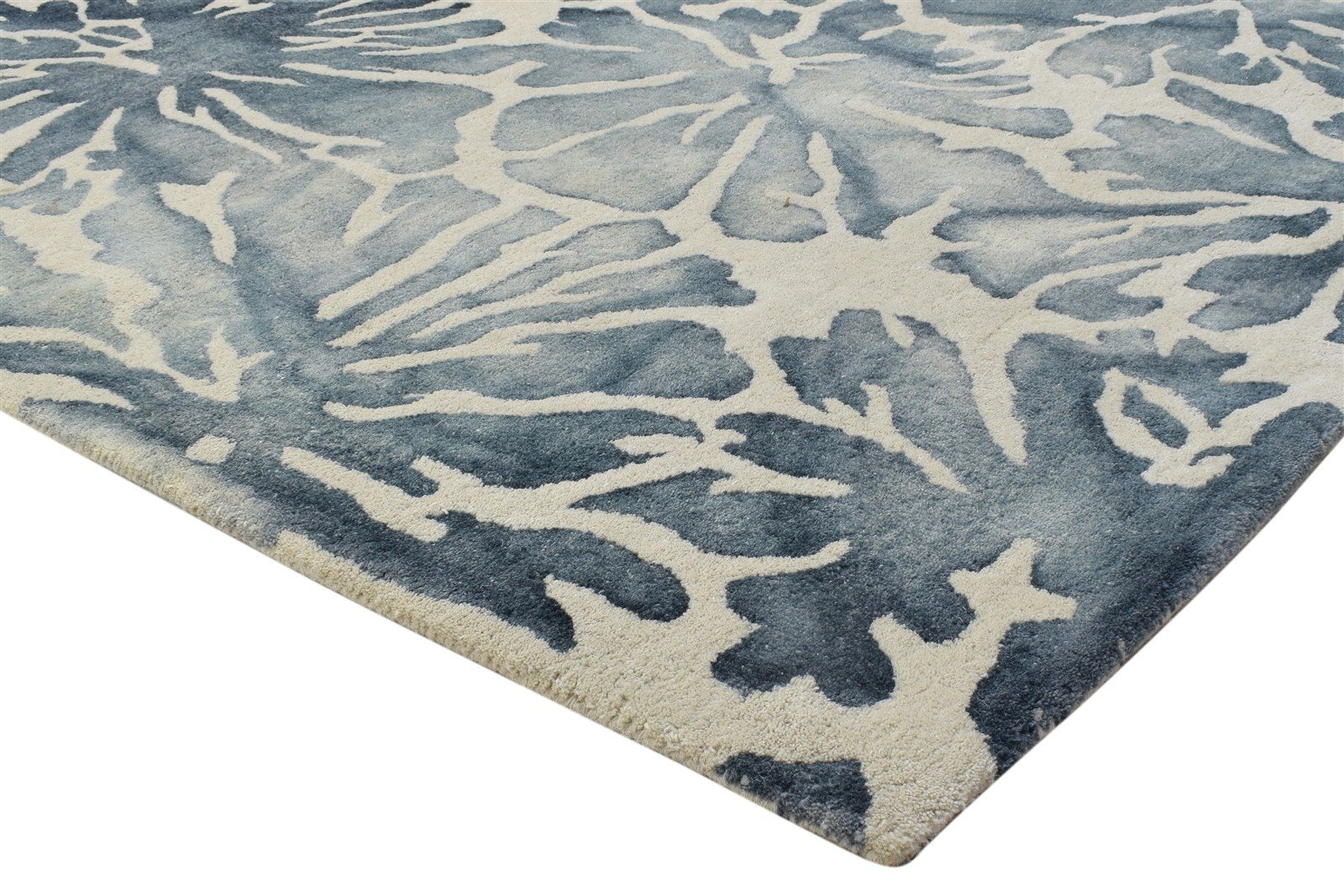 100% Wool Charcoal Rug 5' X 8' Modern Hand Tufted French Floral Room Size Carpet 7864084365461
