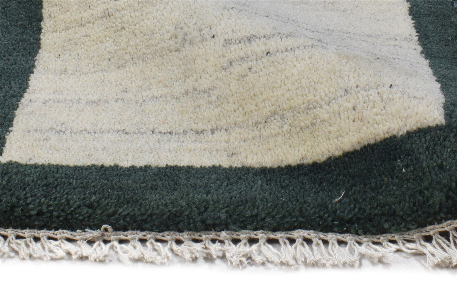 100% Wool Cream Rug 1' X 2' Tribal Hand Knotted Gabbeh Southwestern Small Carpet 7864501207189