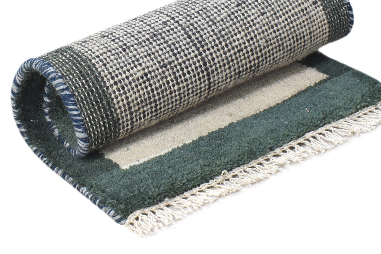100% Wool Cream Rug 1' X 2' Tribal Hand Knotted Gabbeh Southwestern Small Carpet 7864501207189