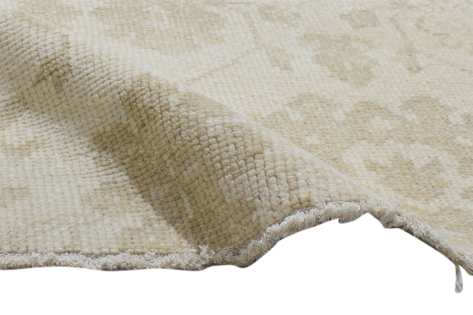100% Wool Cream Rug 2' X 2' Persian Hand Knotted Oushak Oriental Small Square 7864086364309