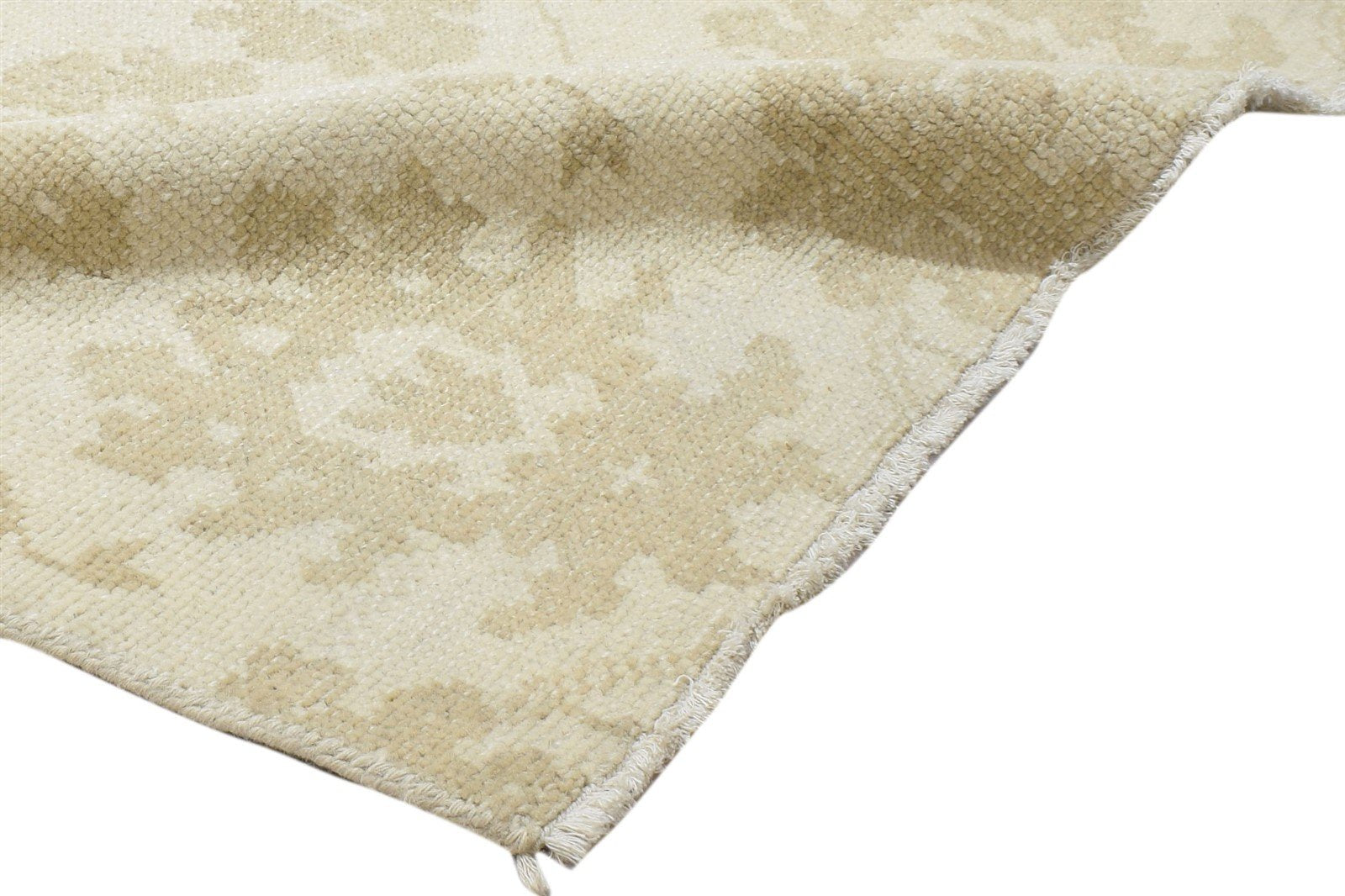 100% Wool Cream Rug 2' X 2' Persian Hand Knotted Oushak Oriental Small Square 7864086364309