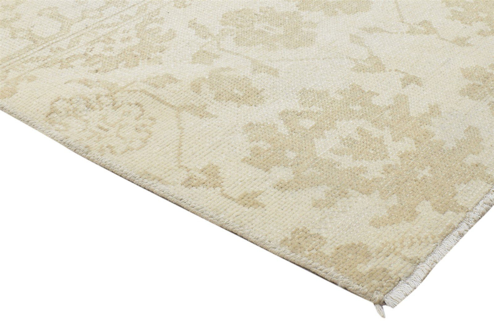 100% Wool Cream Rug 2' X 2' Persian Hand Knotted Oushak Oriental Small Square 7864086364309