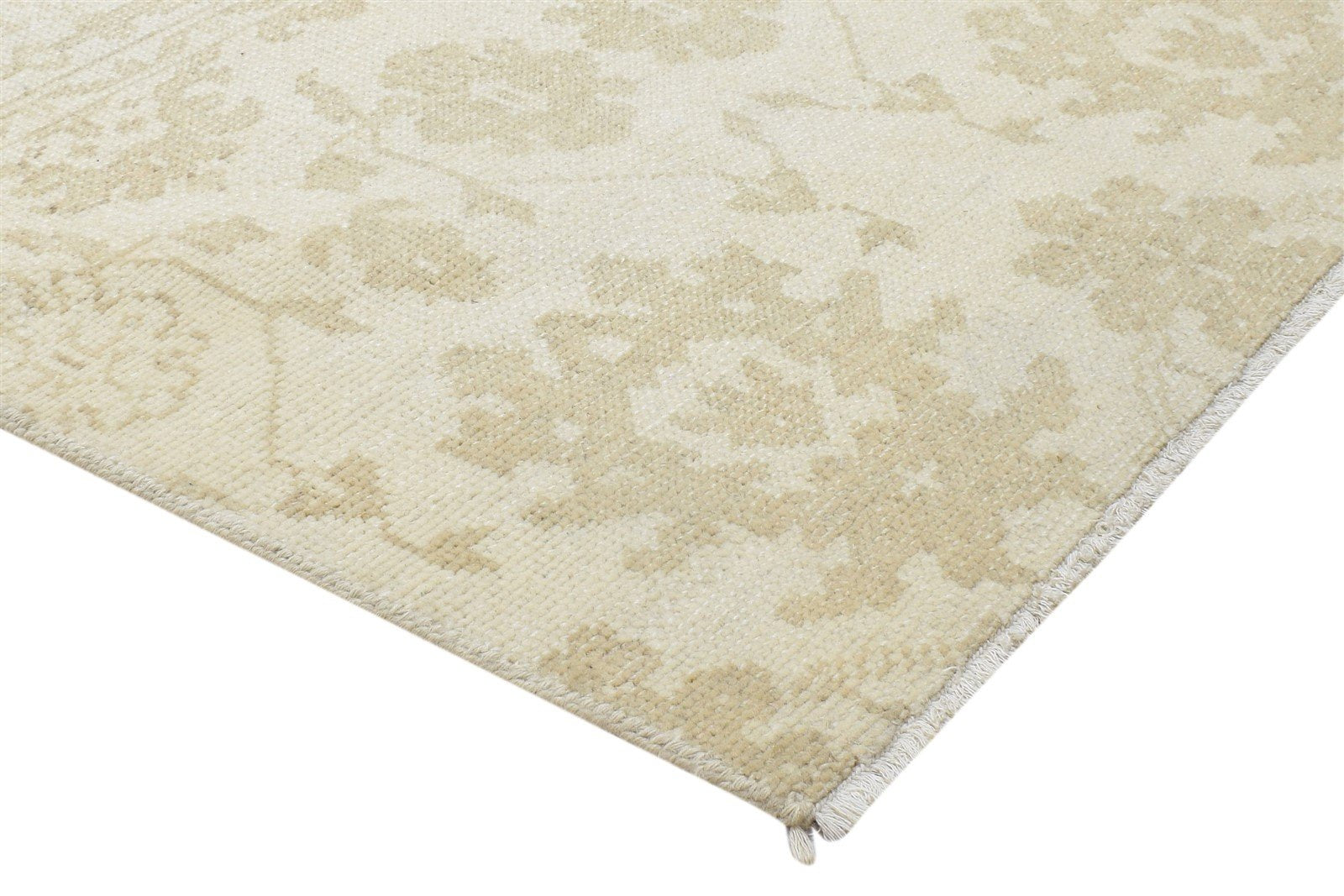 100% Wool Cream Rug 2' X 2' Persian Hand Knotted Oushak Oriental Small Square 7864086364309