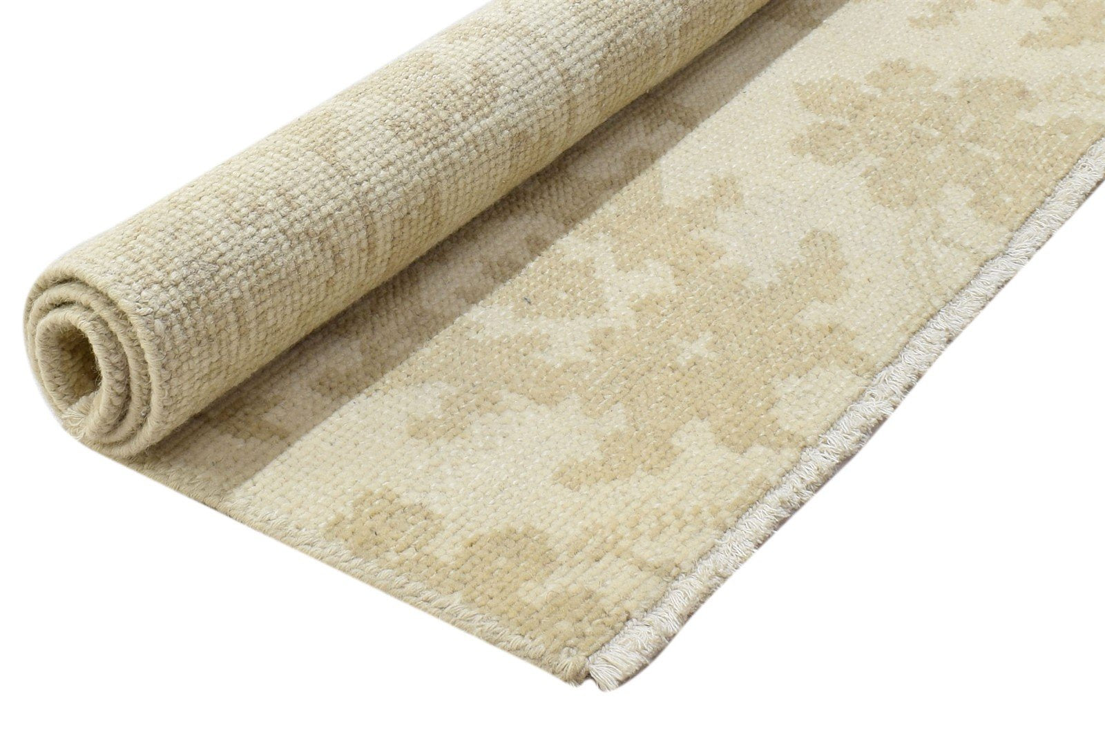 100% Wool Cream Rug 2' X 2' Persian Hand Knotted Oushak Oriental Small Square 7864086364309