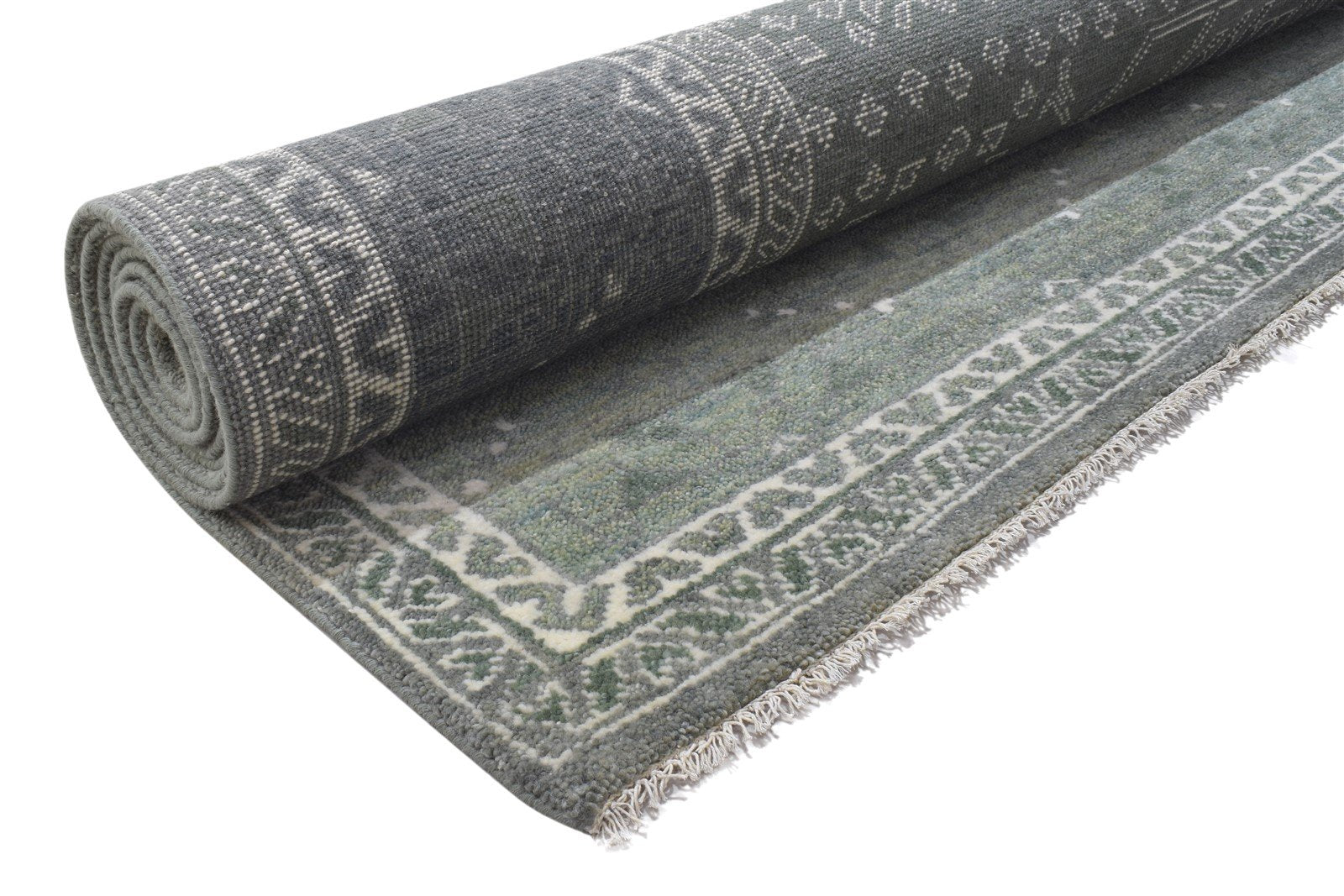 100% Wool Dark Grey Rug 10X14 Persien Hand Knotted Khotan Oriental Extra Large 7864327143573