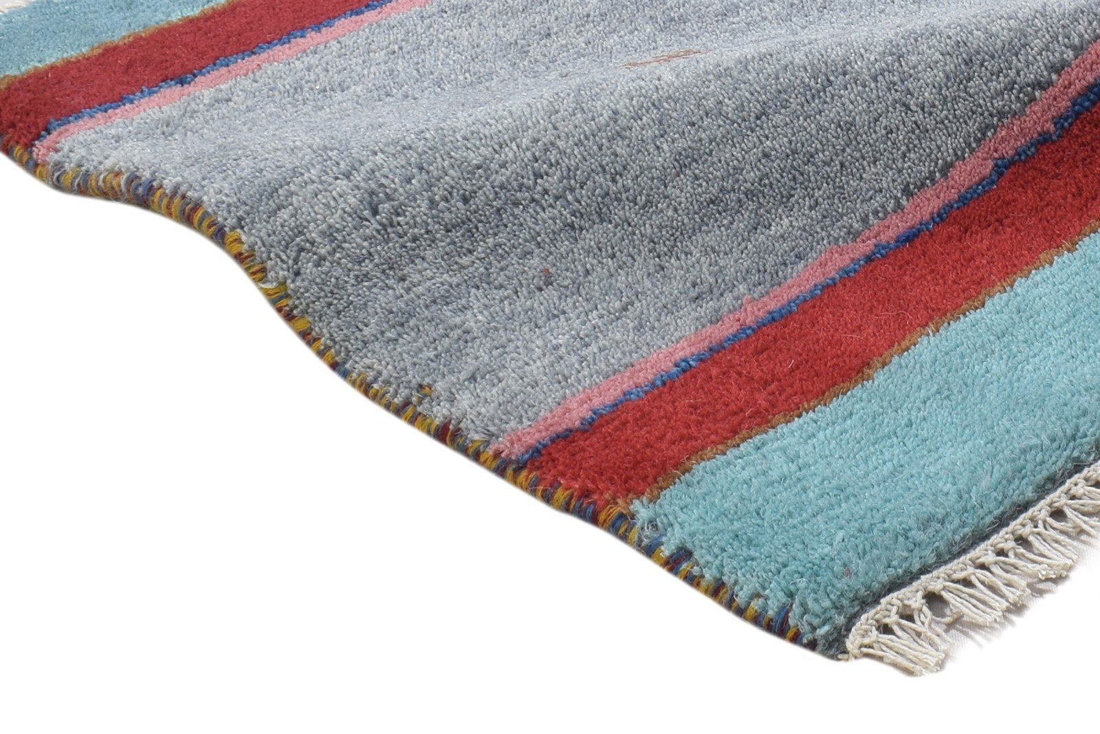 100% Wool Dark Grey Rug 1X2 Persian Hand Knotted Gabbeh Southwestern Small 7864204099733