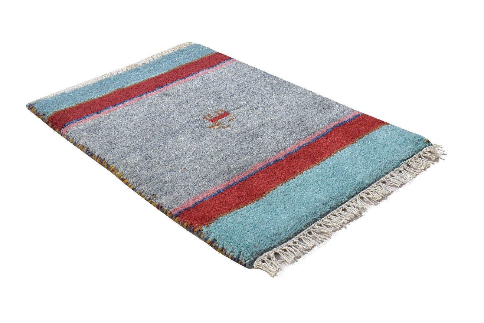 100% Wool Dark Grey Rug 1X2 Persian Hand Knotted Gabbeh Southwestern Small 7864204099733