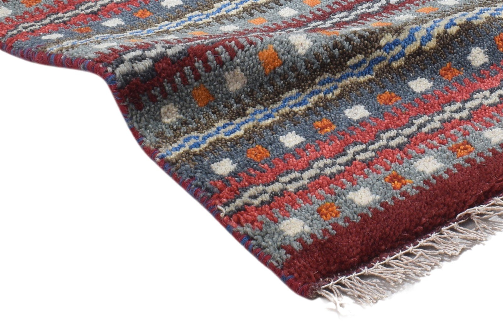 100% Wool Dark Grey Rug 1X2 Persian Hand Knotted Gabbeh Southwestern Small 7864204198037