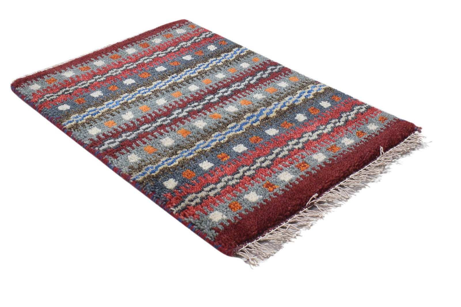 100% Wool Dark Grey Rug 1X2 Persian Hand Knotted Gabbeh Southwestern Small 7864204198037