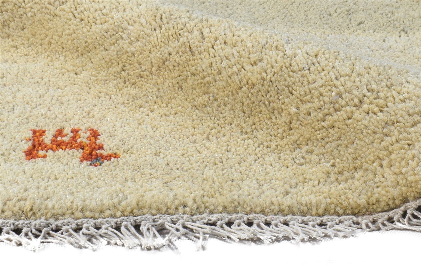 100% Wool Gold Rug 1' X 2' Tribal Hand Knotted Gabbeh Southwestern Small Carpet 7864504942741