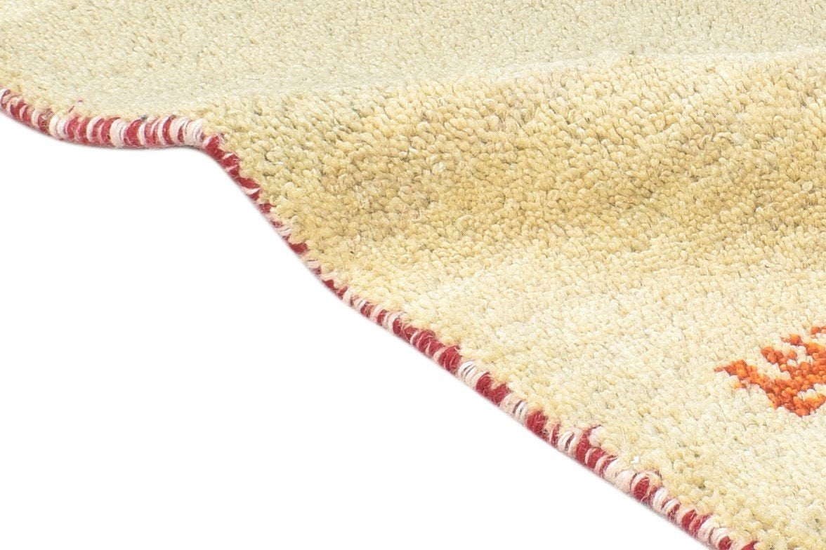 100% Wool Gold Rug 1' X 2' Tribal Hand Knotted Gabbeh Southwestern Small Carpet 7864504942741