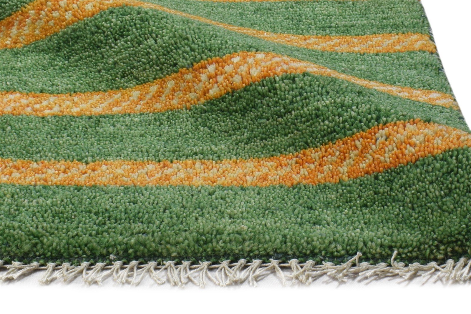 100% Wool Green Rug 1' X 2' Tribal Hand Knotted Gabbeh Southwestern Small Carpet 7864499470485