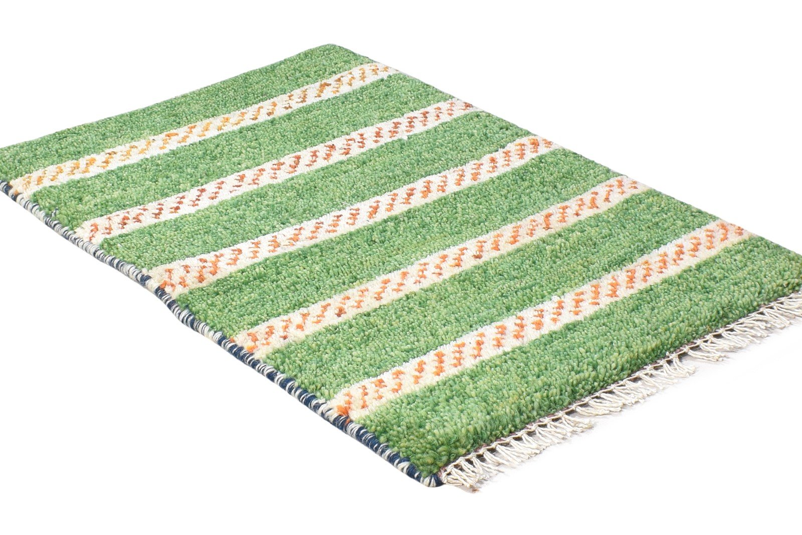 100% Wool Green Rug 1' X 2' Tribal Hand Knotted Gabbeh Southwestern Small Carpet 7864506253461