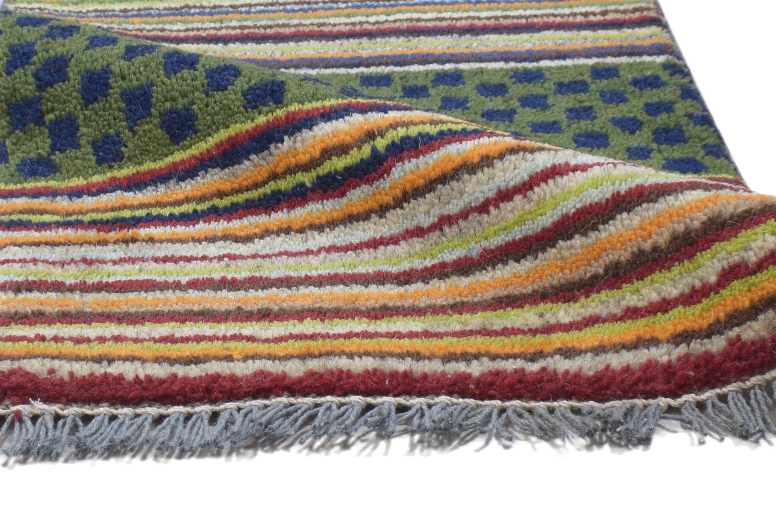 100% Wool Green Rug 1X2 Persian Hand Knotted Gabbeh Southwestern Small Carpet 7864203575445