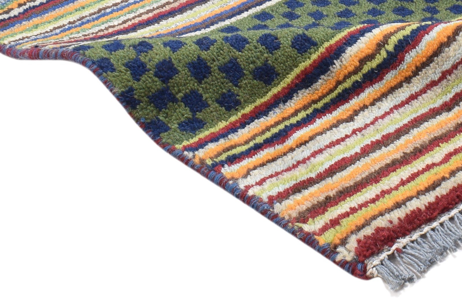 100% Wool Green Rug 1X2 Persian Hand Knotted Gabbeh Southwestern Small Carpet 7864203575445