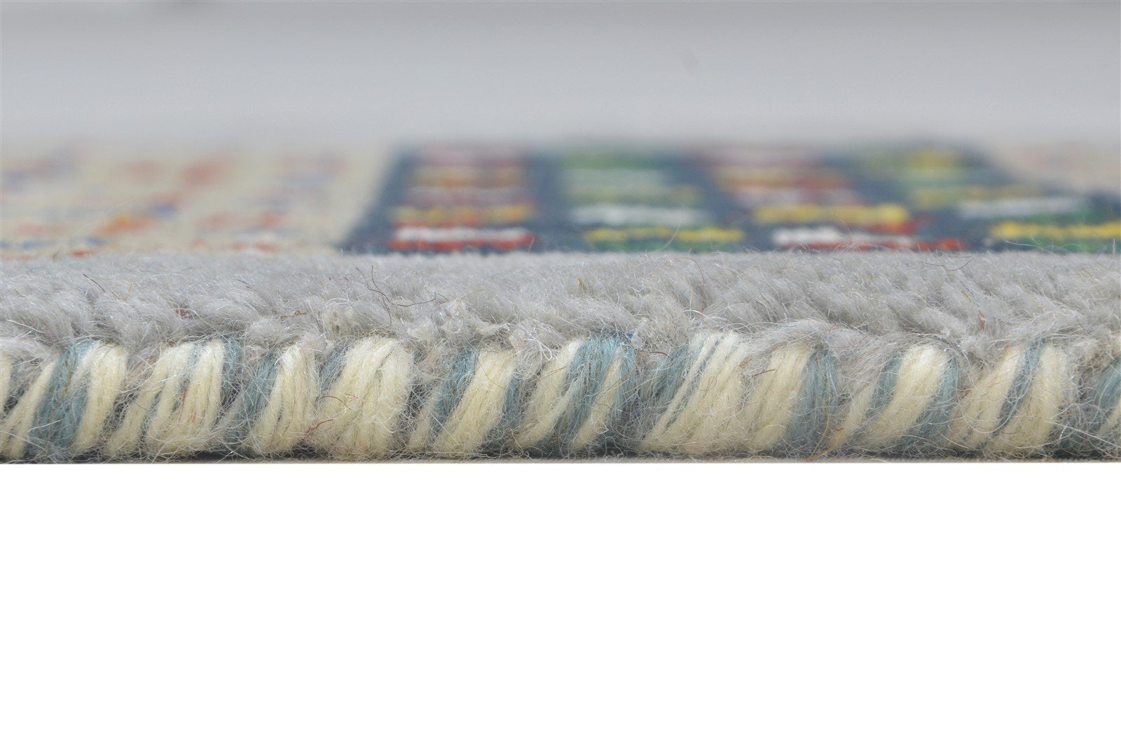 100% Wool Grey Rug 1' X 2' Persian Hand Knotted Gabbeh Southwestern Small Carpet 7864203640981