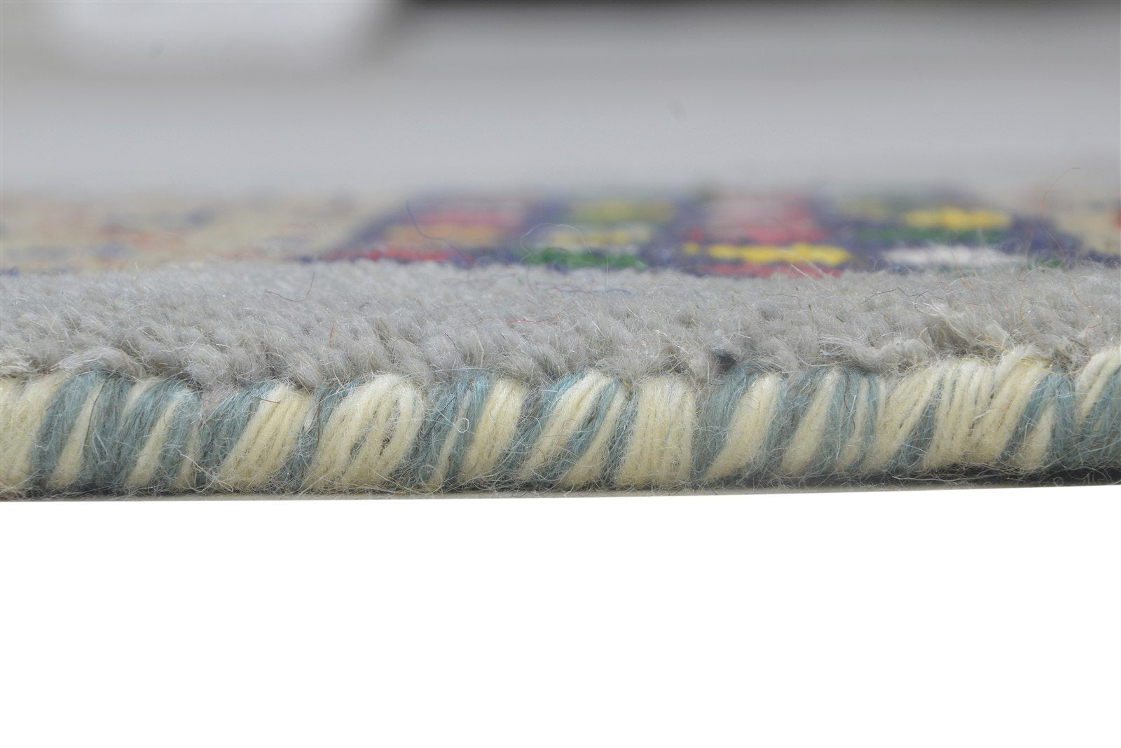 100% Wool Grey Rug 1' X 2' Persian Hand Knotted Gabbeh Southwestern Small Carpet 7864212521109