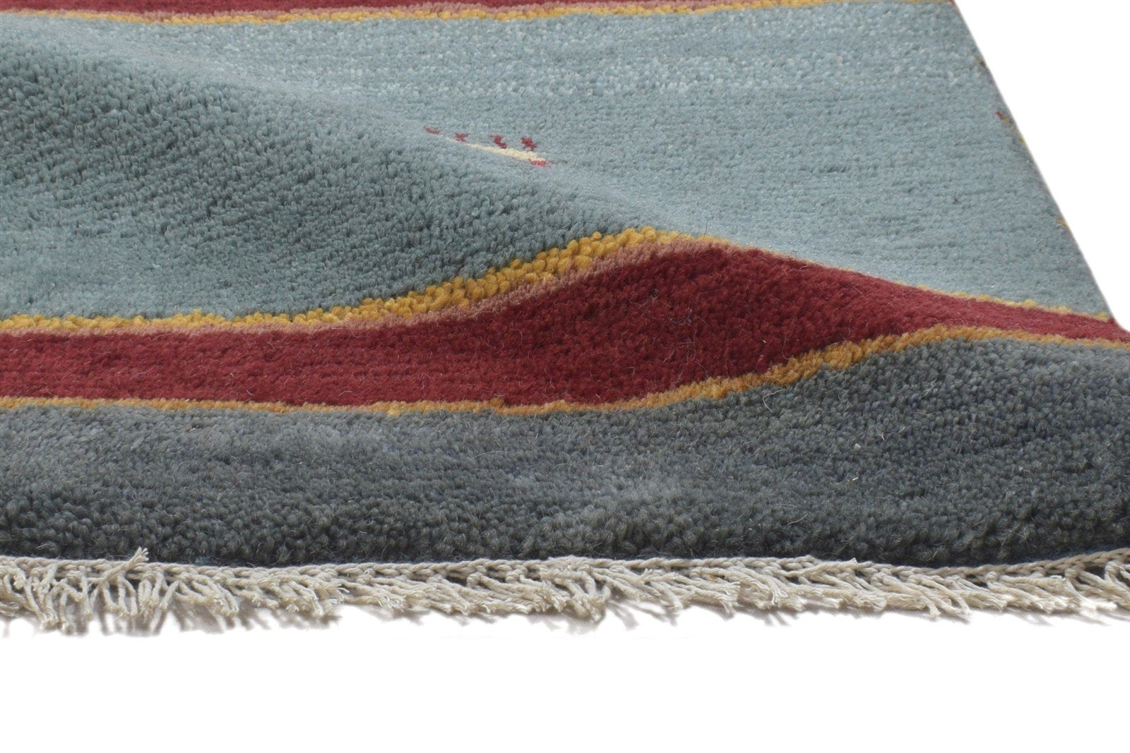 100% Wool Grey Rug 1' X 2' Persian Hand Knotted Gabbeh Southwestern Small Carpet 7864213307541