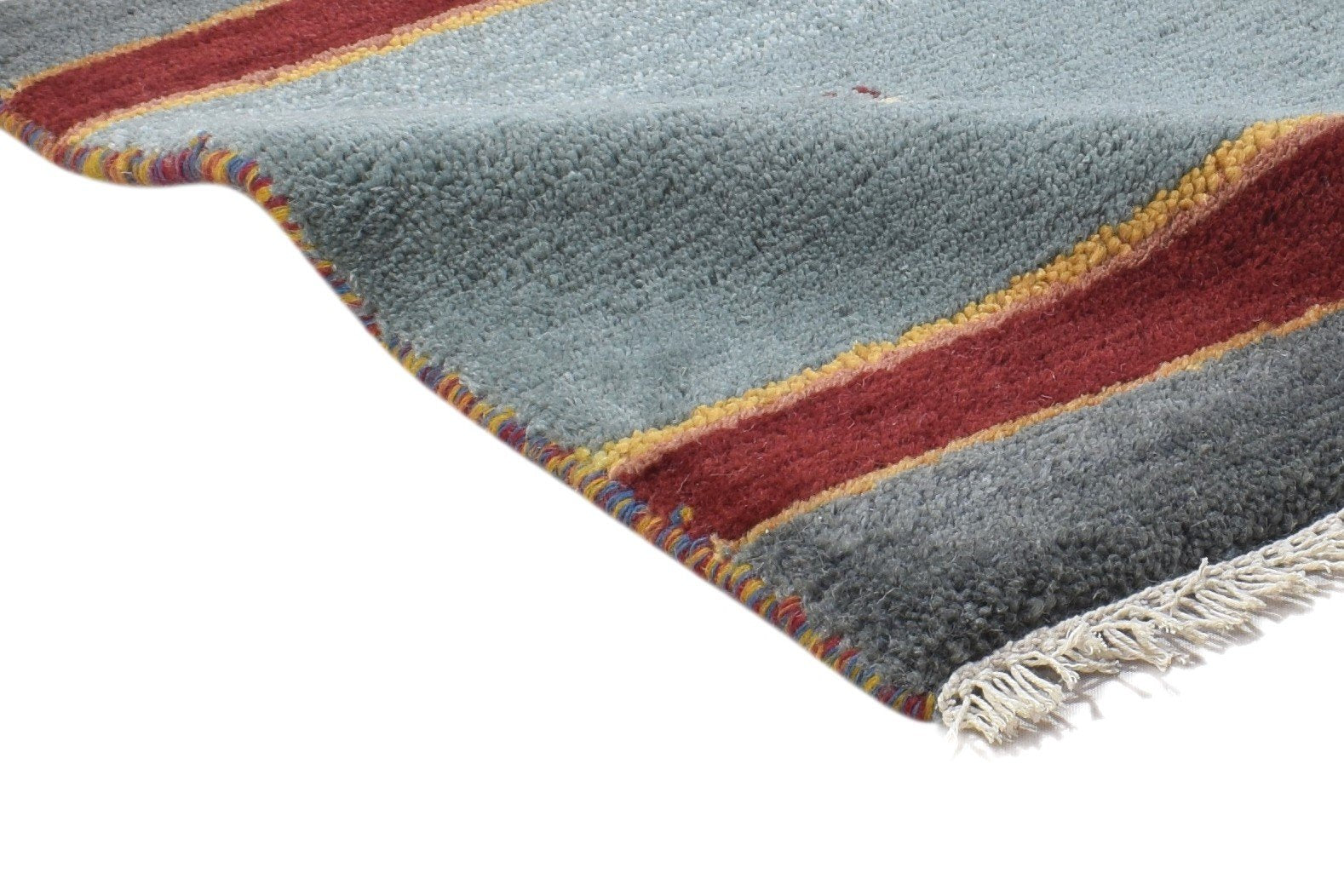 100% Wool Grey Rug 1' X 2' Persian Hand Knotted Gabbeh Southwestern Small Carpet 7864213307541
