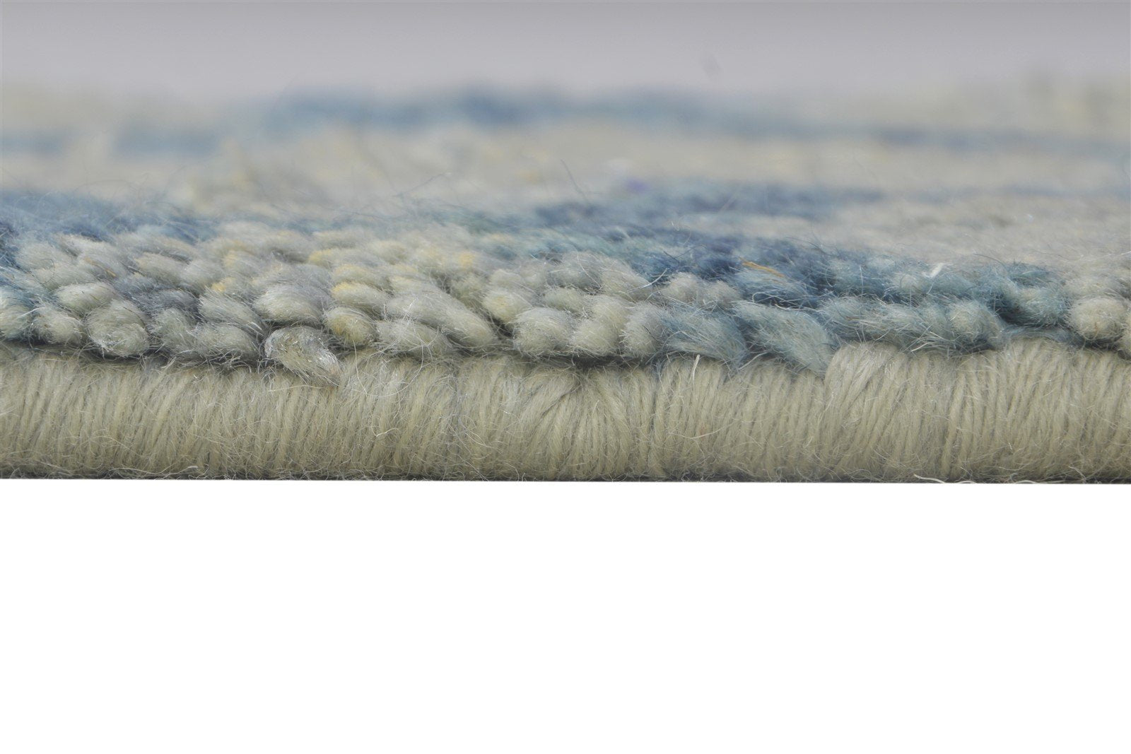 100% Wool Grey Rug 1' X 2' Shag Hand Knotted Moroccan Scroll Tile Small Carpet 7864334188693