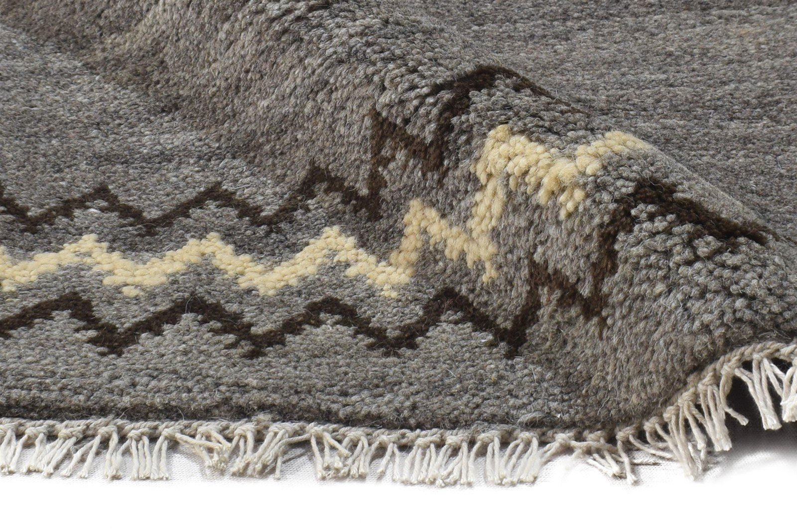 100% Wool Grey Rug 1' X 2' Tribal Hand Knotted Gabbeh Southwestern Small Carpet 7864504680597